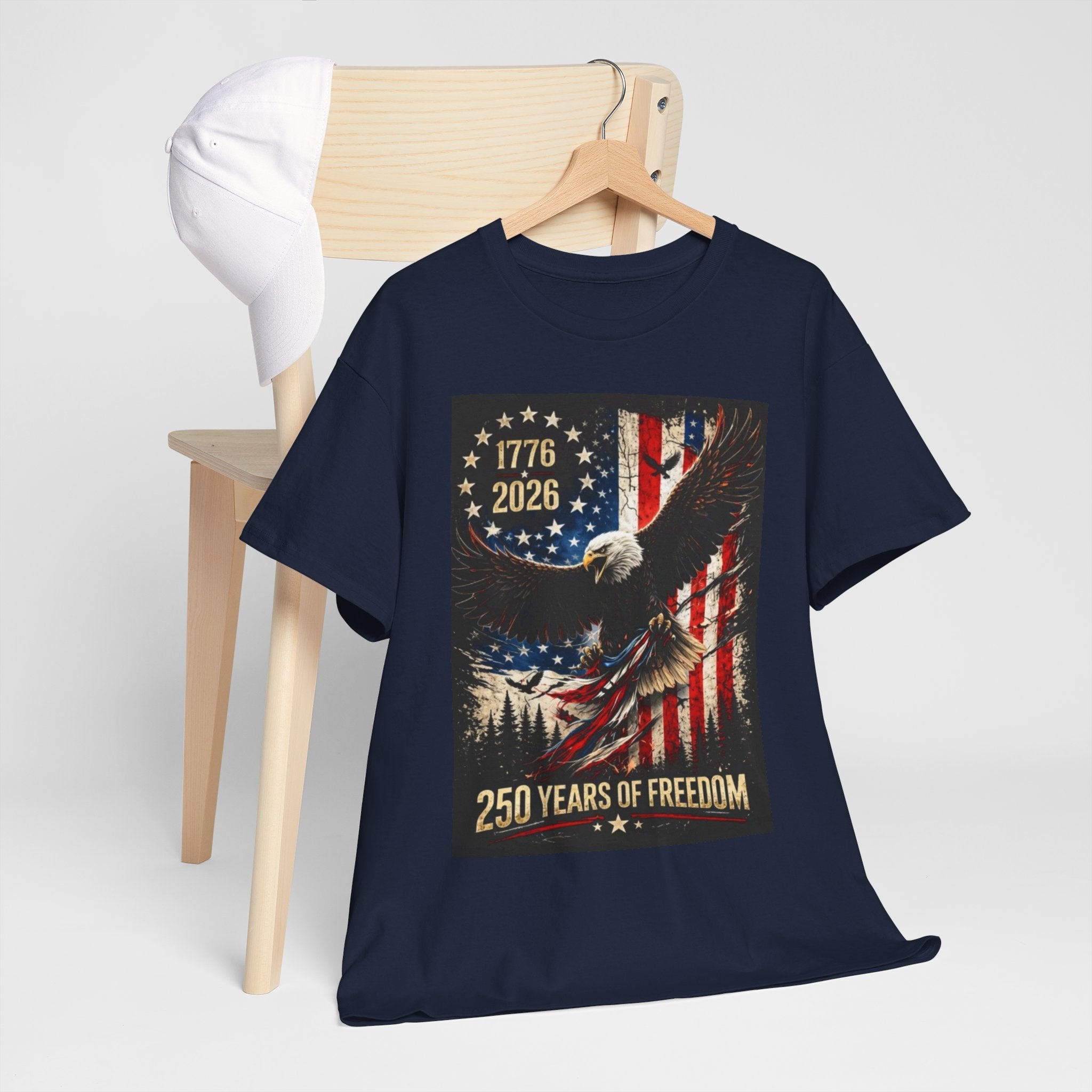 Patriotic Tee — 1776–2026 Bald Eagle "250 Years of Freedom" Shirt