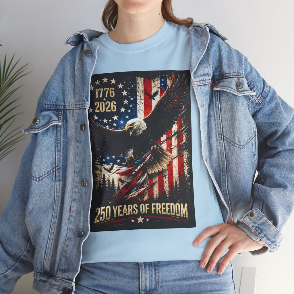 Patriotic Tee — 1776–2026 Bald Eagle "250 Years of Freedom" Shirt