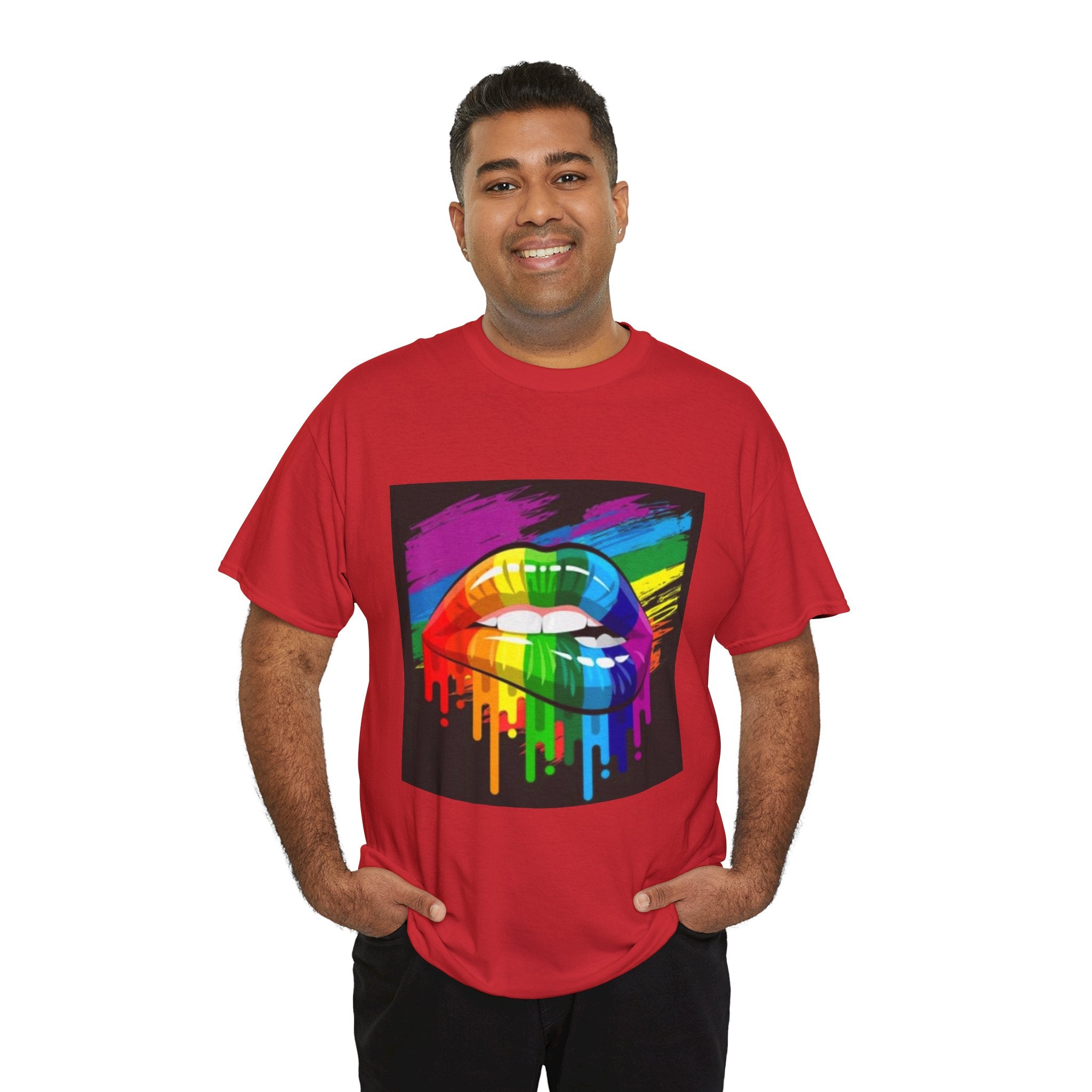 T-Shirt — Rainbow Drip Lips Pride Graphic Tee