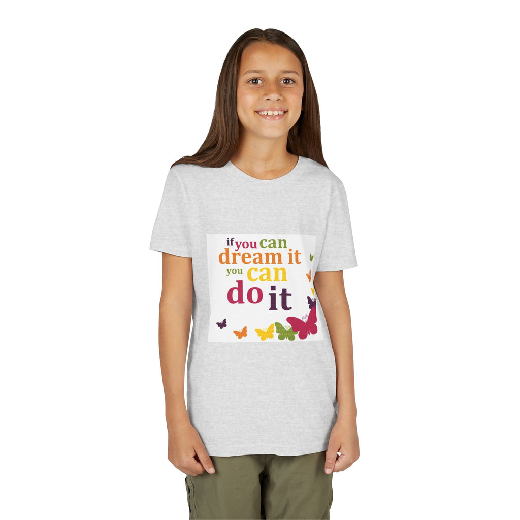 Youth Tee – "If You Can Dream It You Can Do It" Colorful Butterfly Inspirational Shirt