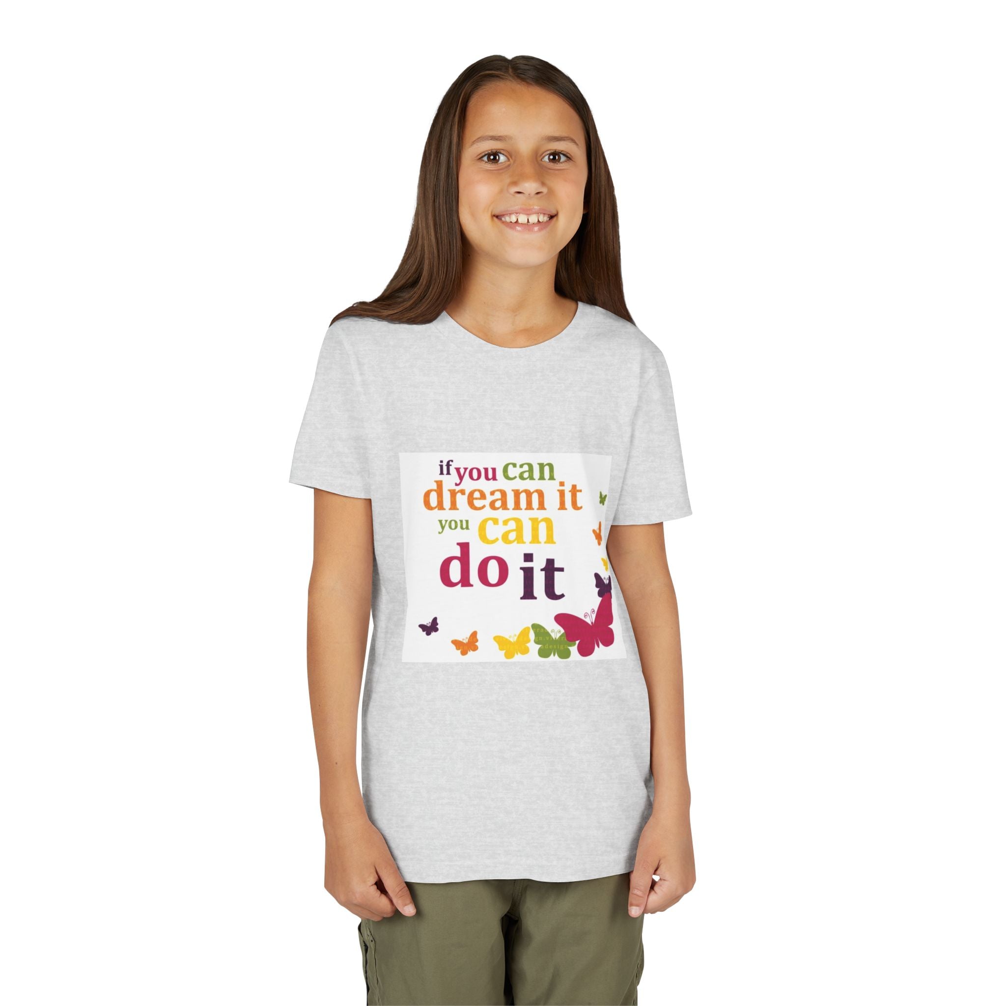 Youth Tee – "If You Can Dream It You Can Do It" Colorful Butterfly Inspirational Shirt