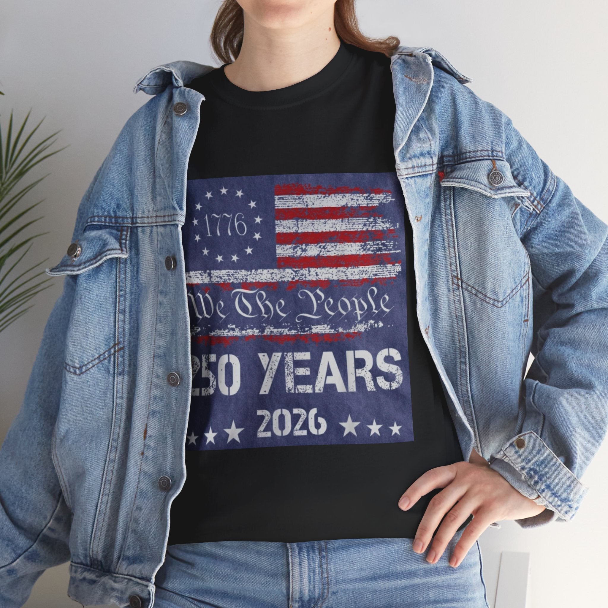 T-Shirt — Vintage 'We The People 250 Years 2026' Patriotic American Flag Tee