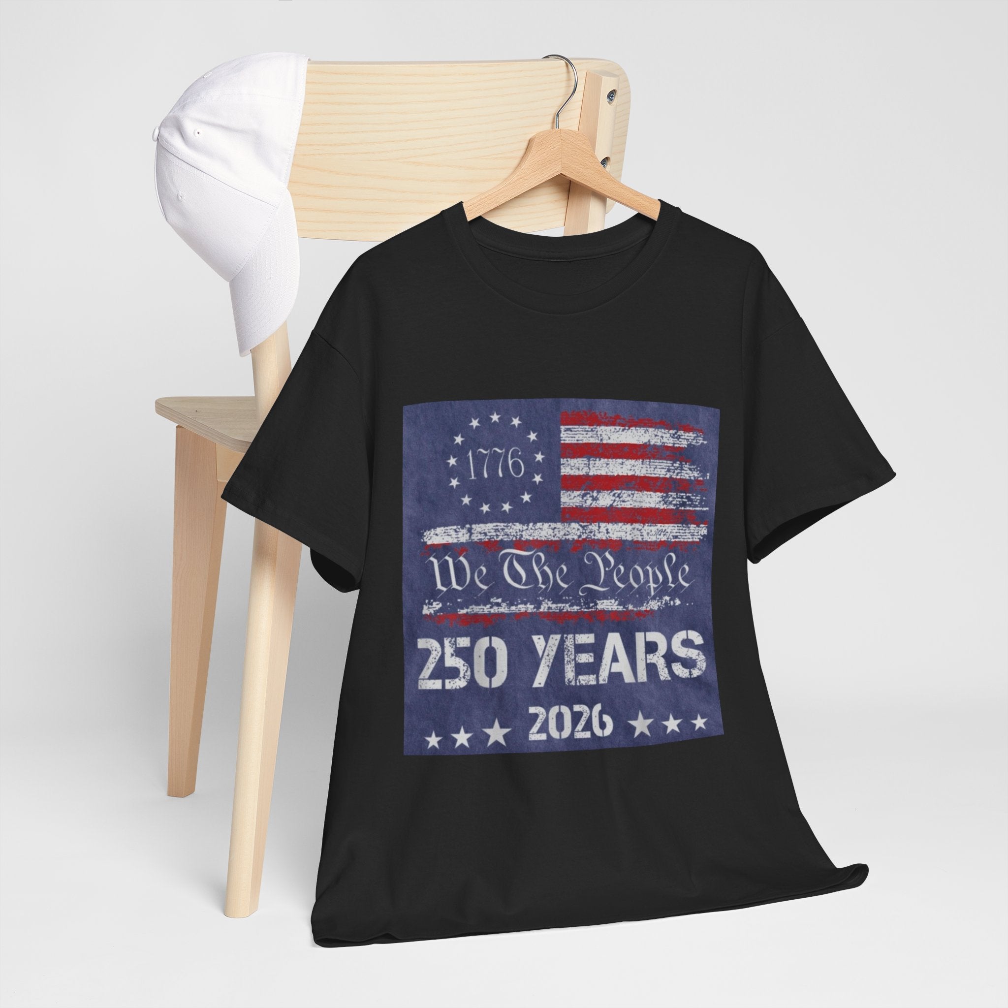 T-Shirt — Vintage 'We The People 250 Years 2026' Patriotic American Flag Tee