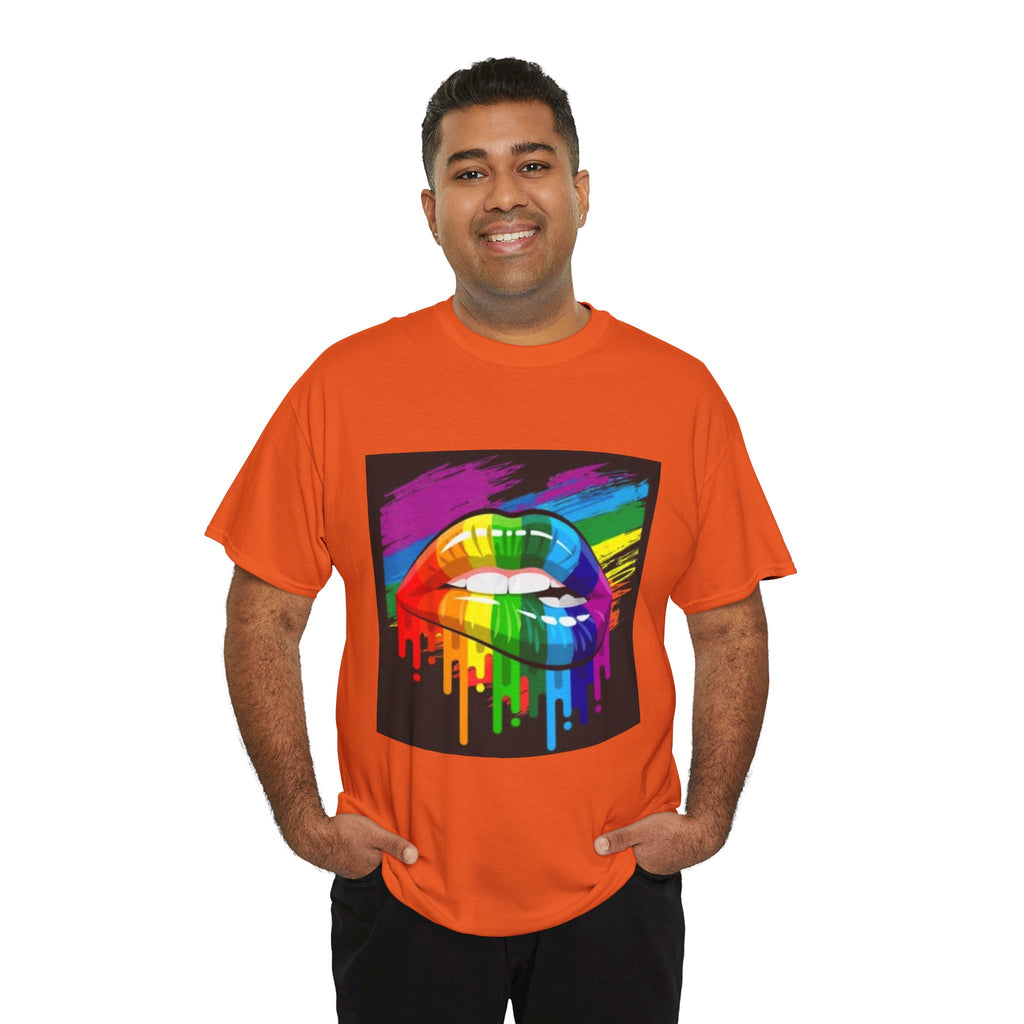 T-Shirt — Rainbow Drip Lips Pride Graphic Tee