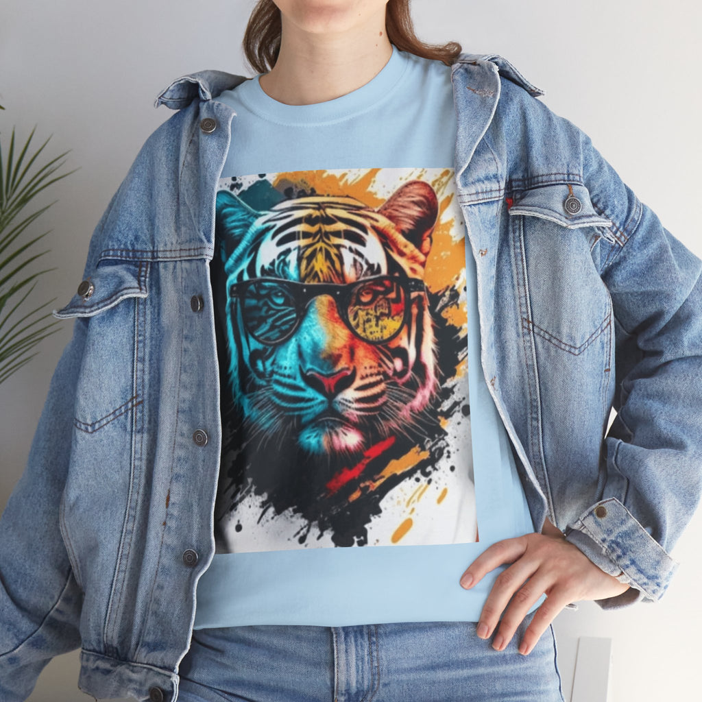 Tiger Portrait T-Shirt — Colorful Abstract Tiger Face Tee