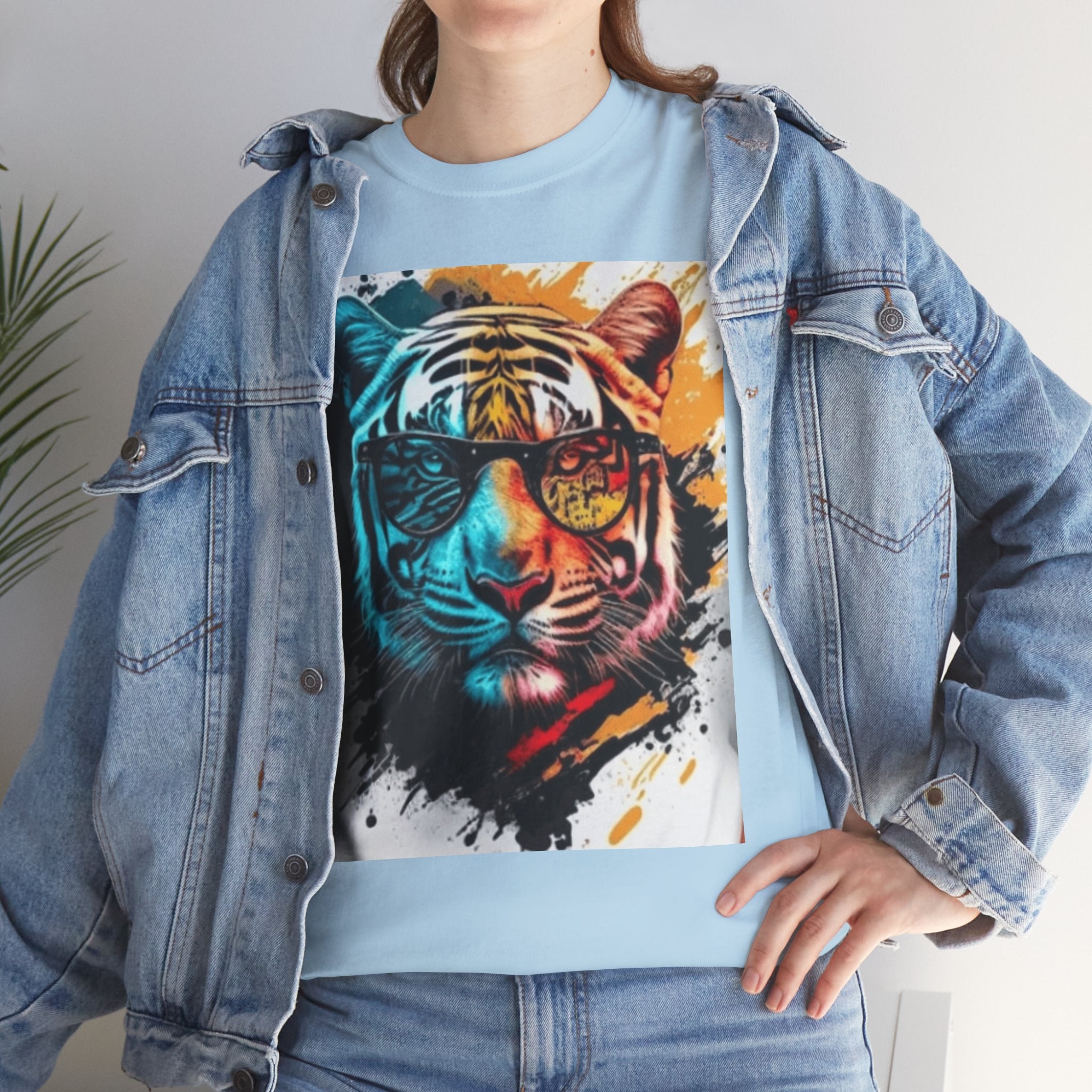 Tiger Portrait T-Shirt — Colorful Abstract Tiger Face Tee
