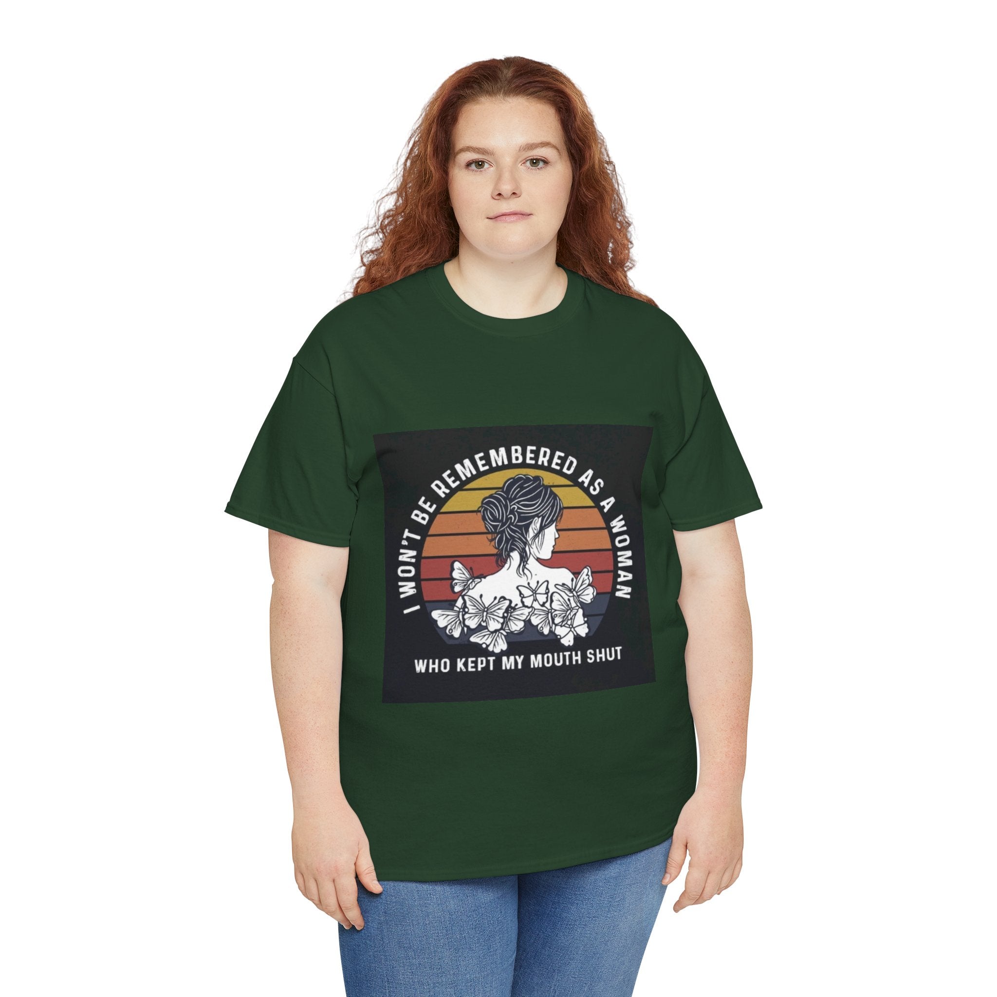 Graphic Tee — "I Won’t Be Remembered As A Woman Who Kept My Mouth Shut" Feminist Retro Floral T-Shirt