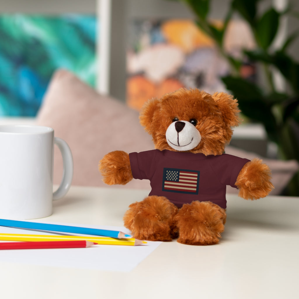 American Flag Teddy Bear with Tee — Patriotic Plush Gift