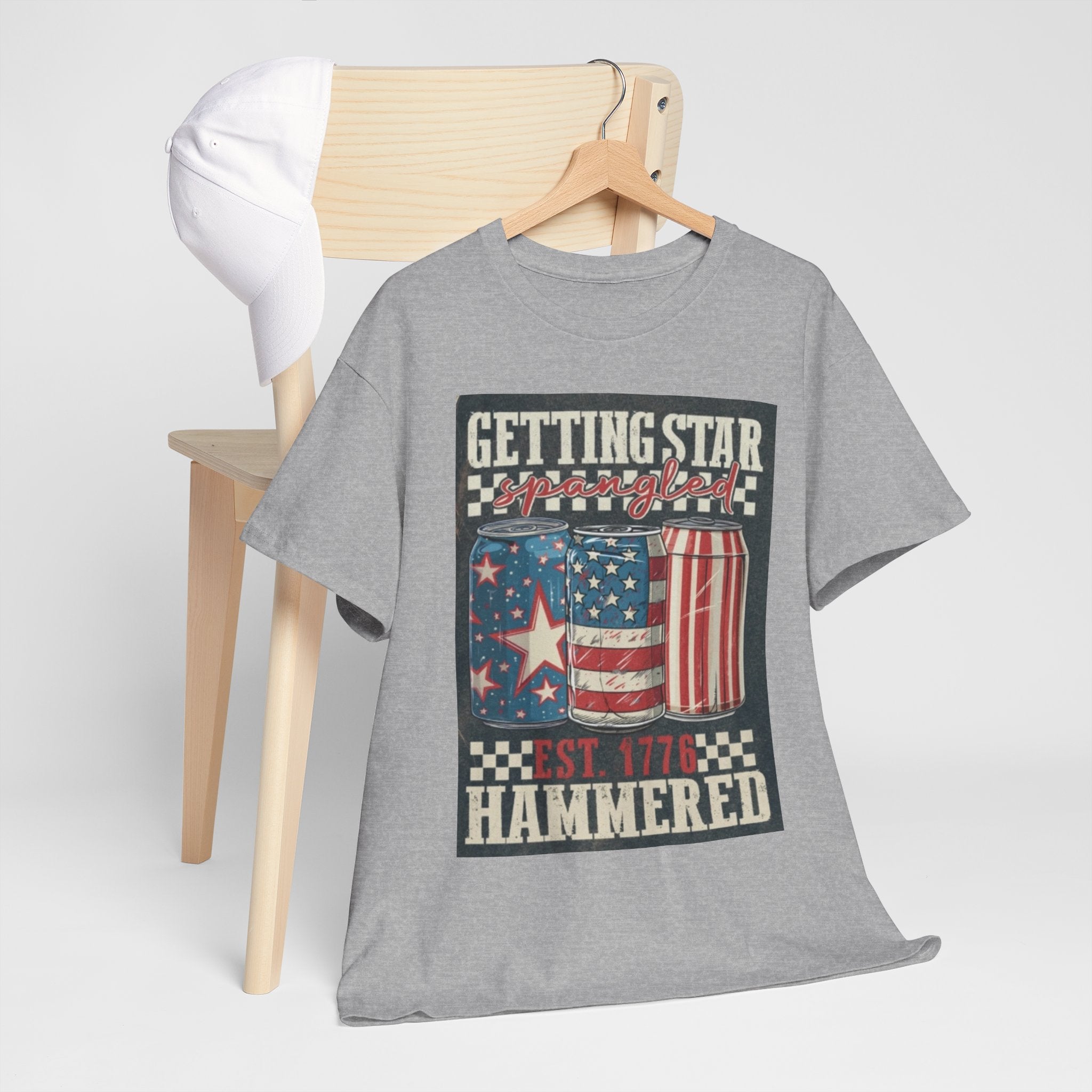 Getting Star Hammered Tee — Patriotic 4th of July Beer Can T-Shirt (Est. 1776)