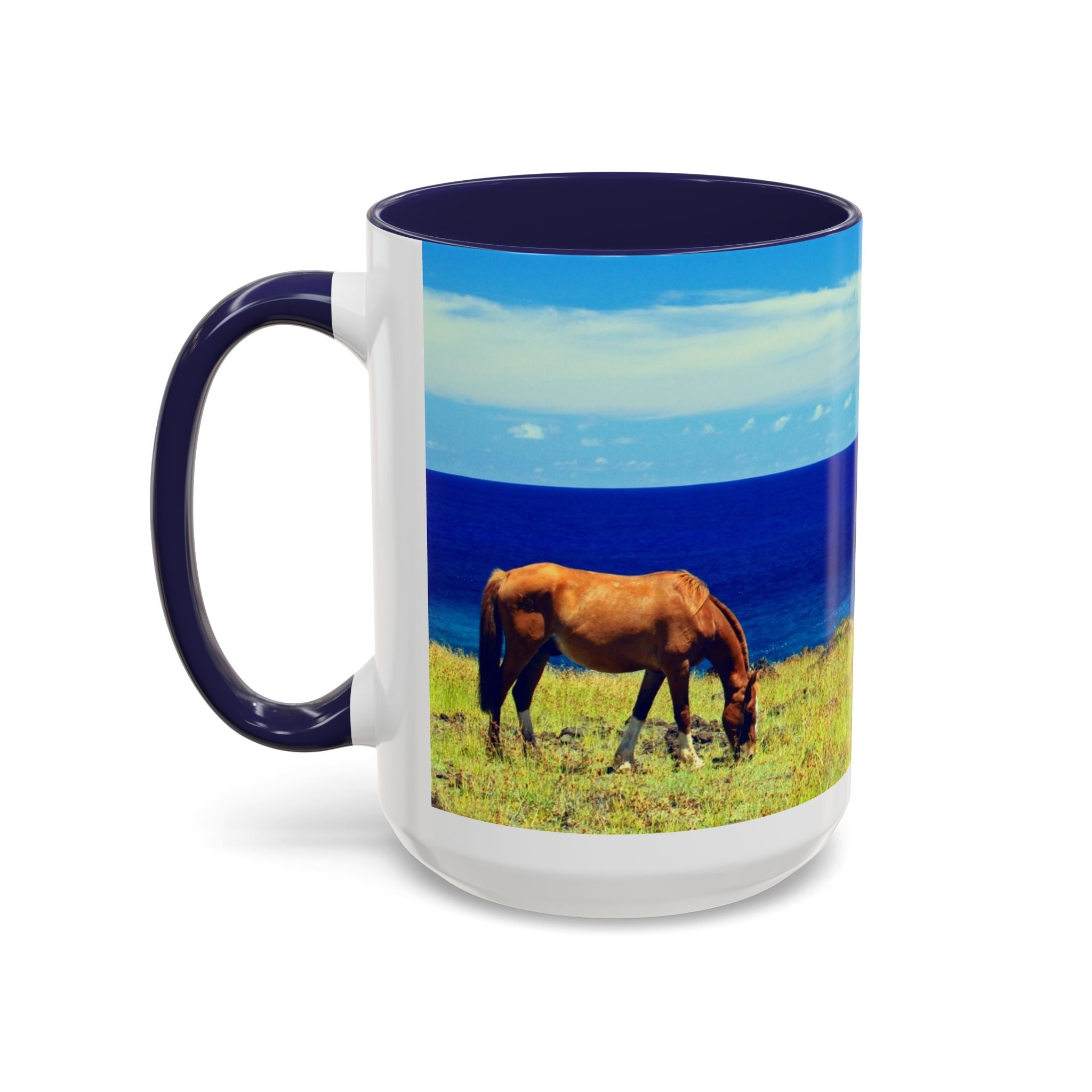 Coastal Landscape Accent Coffee Mug – Ocean View Beach Scene (11/15oz)