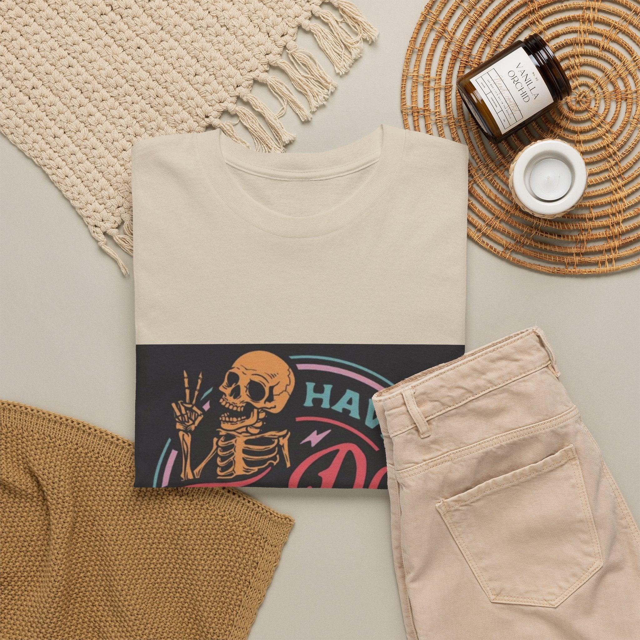 Have The Day You Deserve T-Shirt — Retro Skeleton Graphic Tee