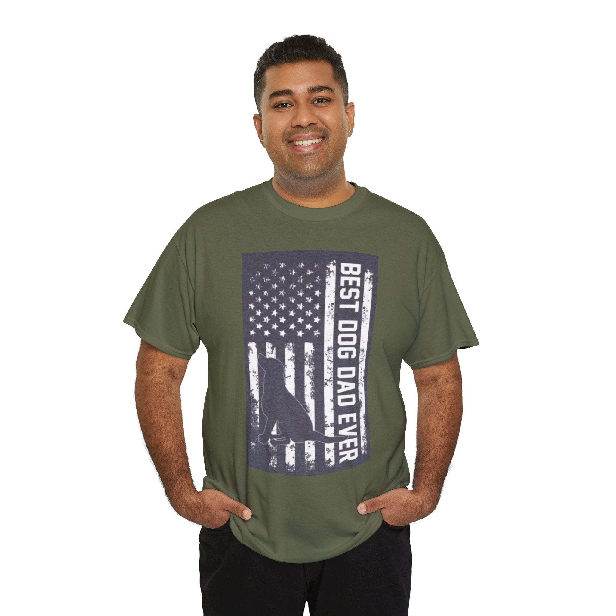 Best Dog Dad Ever T-Shirt – Patriotic American Flag Dog Dad Tee