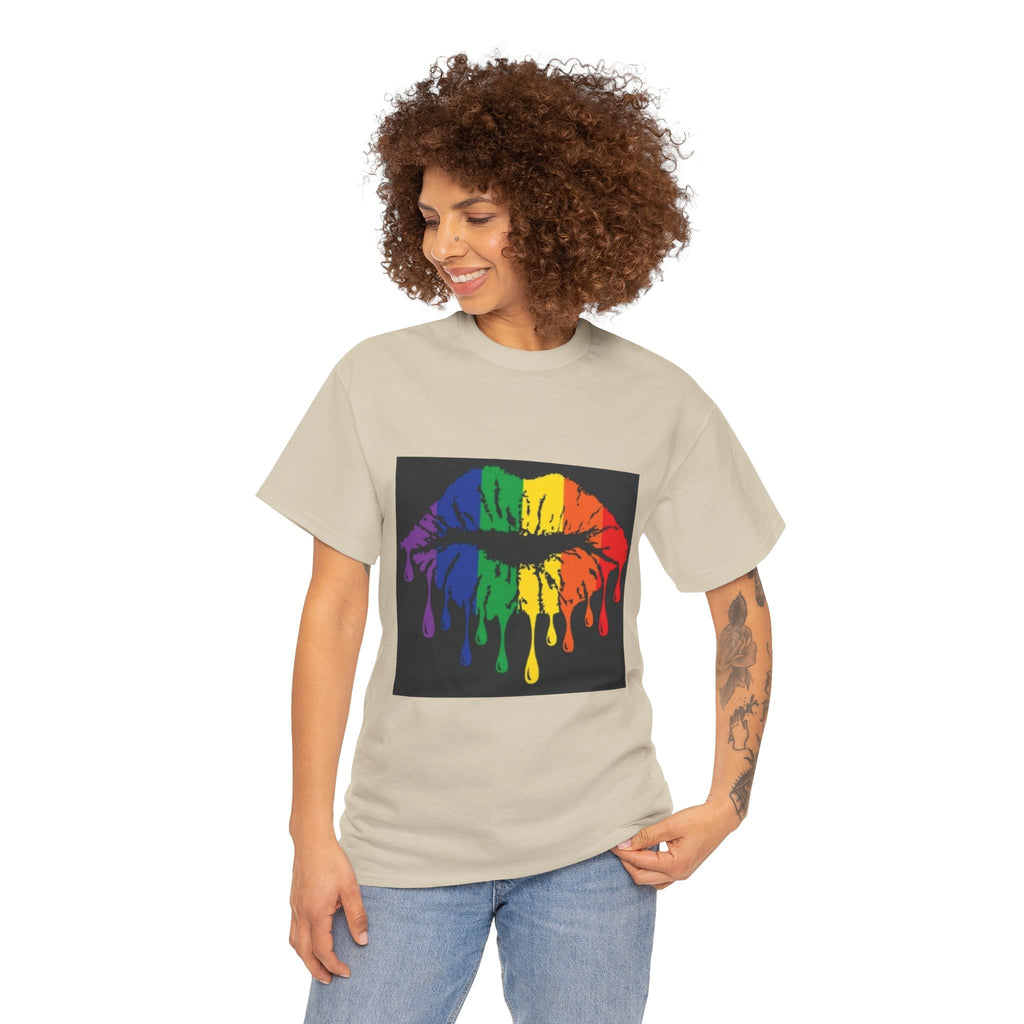 Rainbow Drip Kiss T-Shirt – LGBTQ+ Pride Graphic Tee