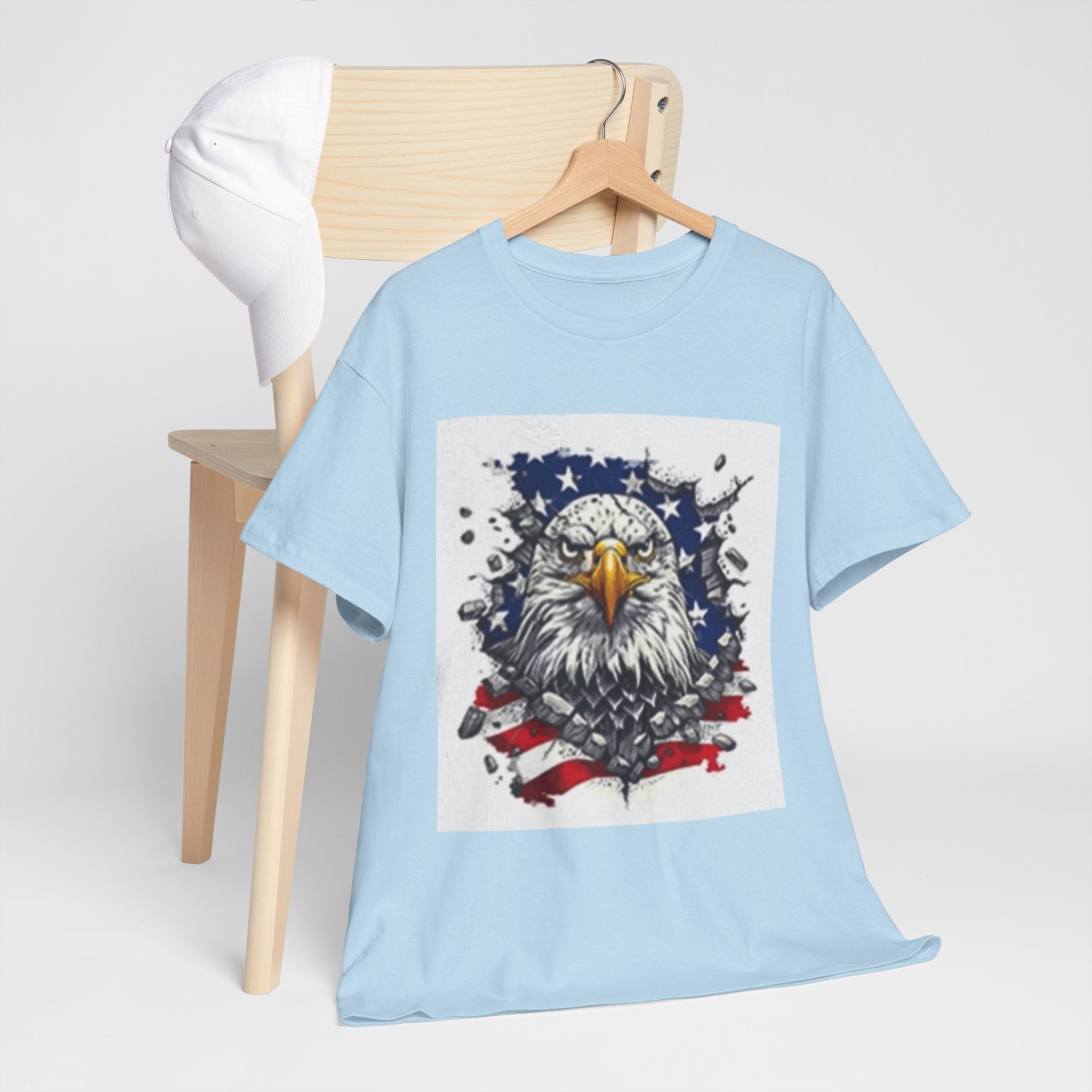 Eagle American Flag T-Shirt — Patriotic Bald Eagle Graphic Tee for 4th of July