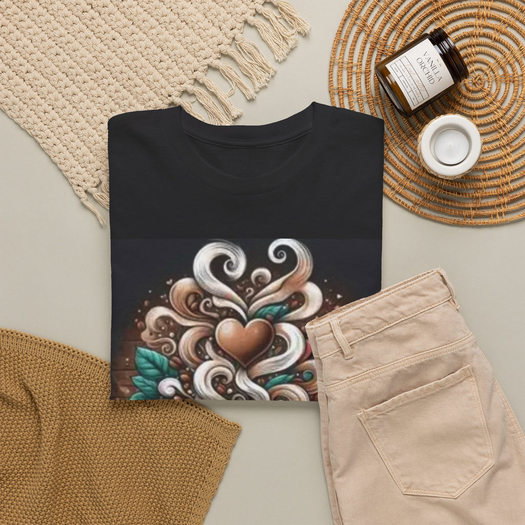 Coffee Cup T-Shirt — Whimsical Steaming Heart Coffee Design