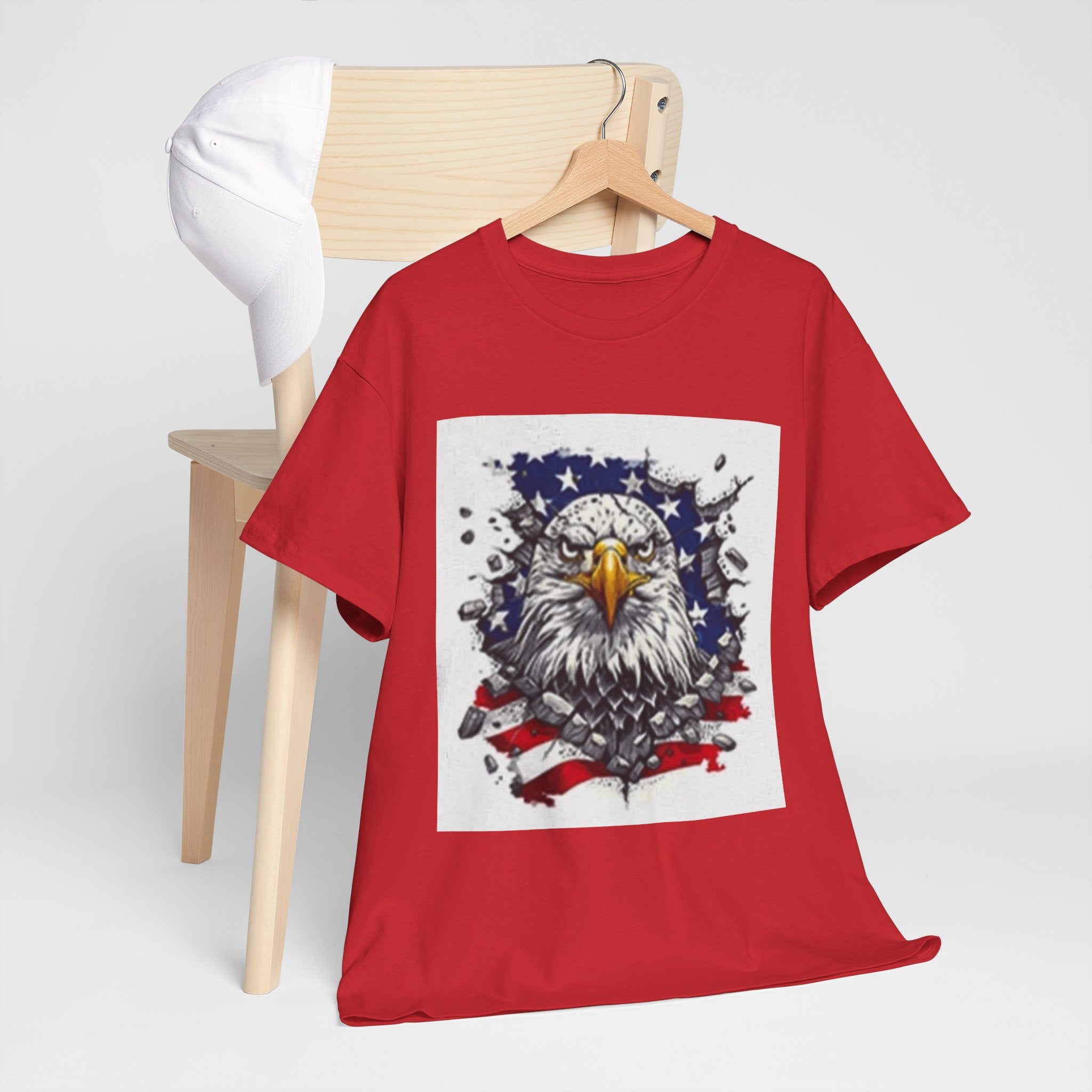 Eagle American Flag T-Shirt — Patriotic Bald Eagle Graphic Tee for 4th of July