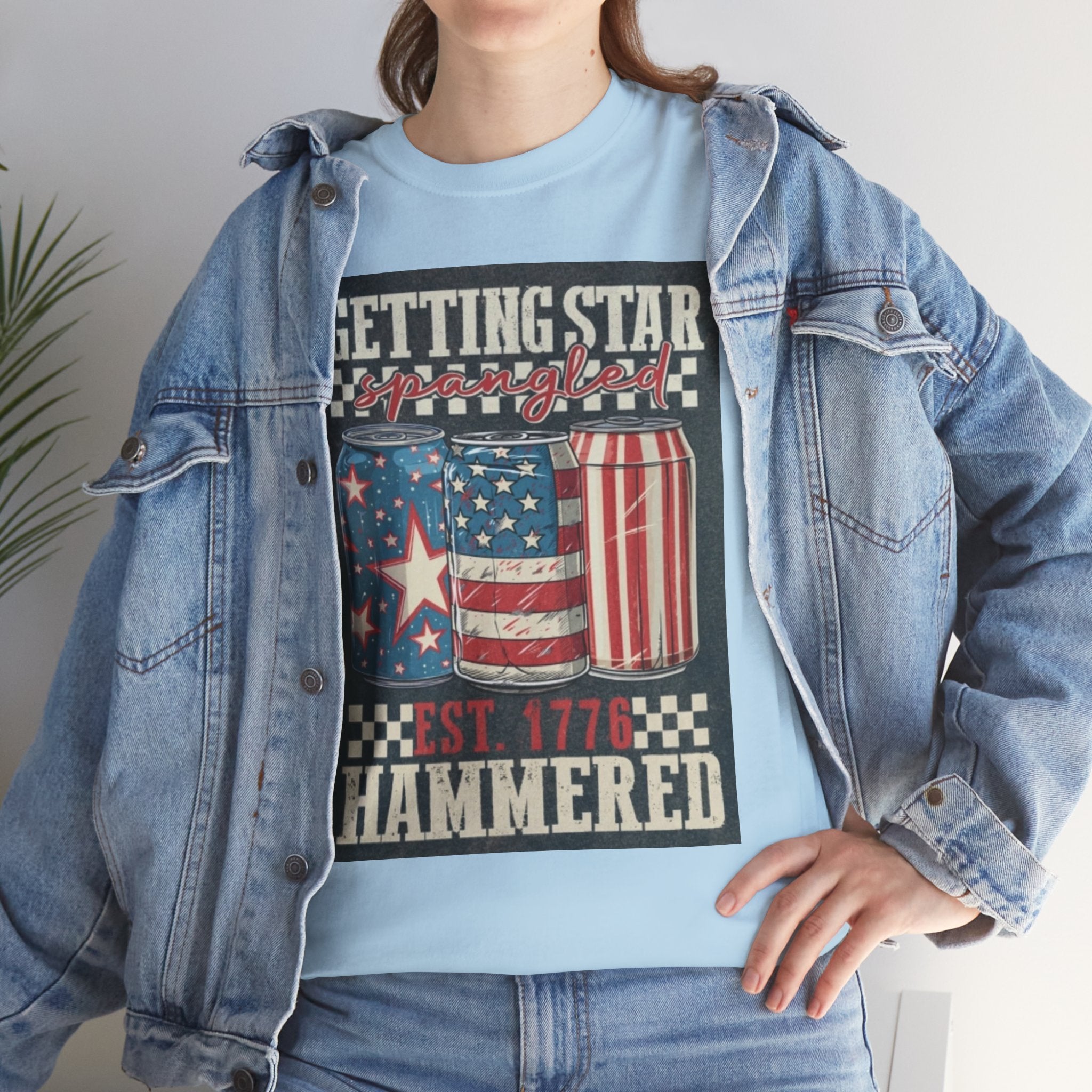 Getting Star Hammered Tee — Patriotic 4th of July Beer Can T-Shirt (Est. 1776)