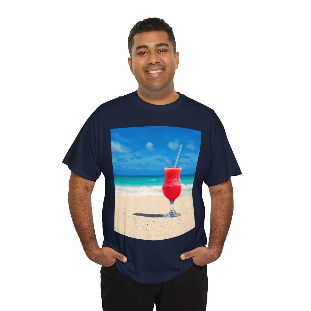 Tropical Beach Cocktail Graphic Tee (Summer Vacation Drink)