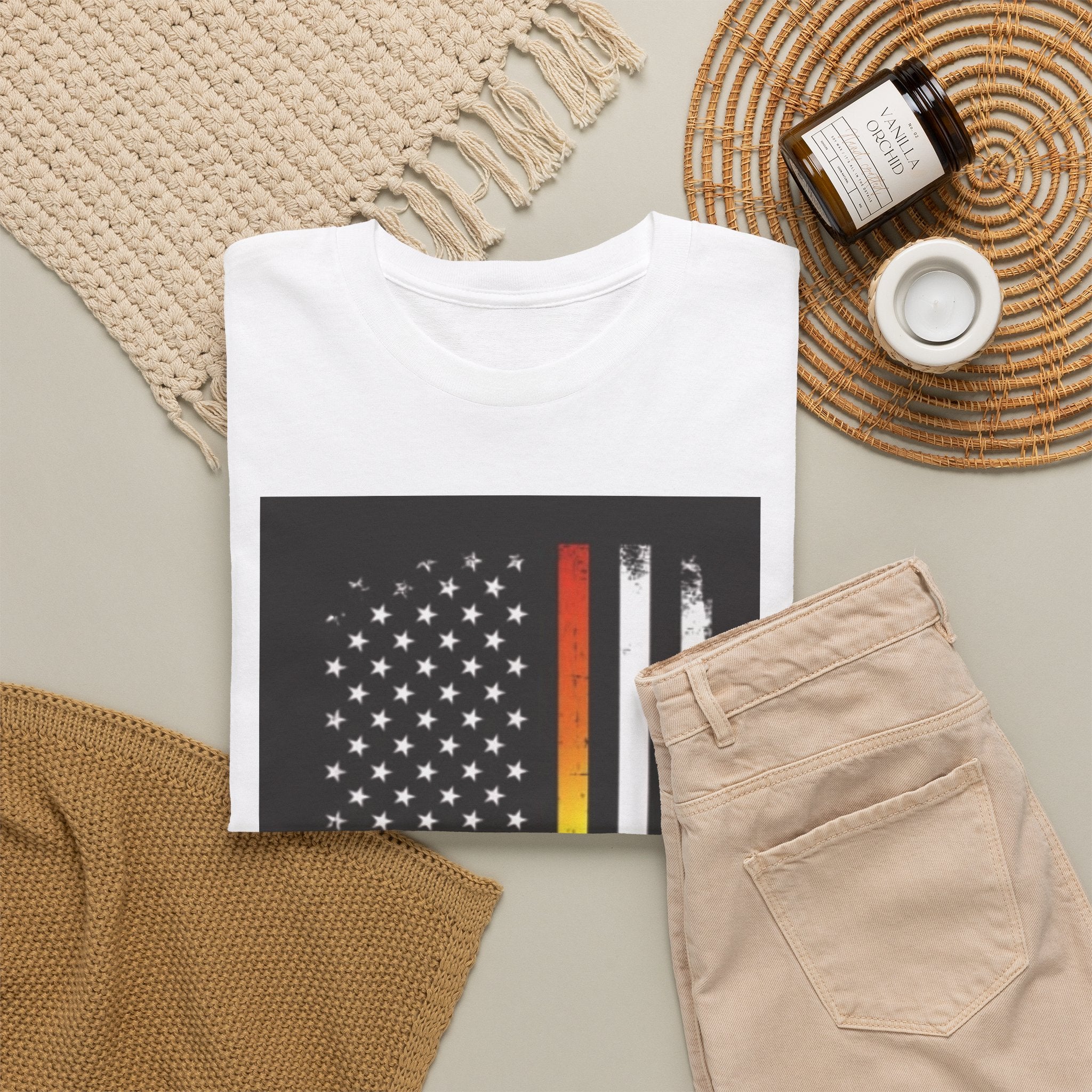 LGBTQ+ Pride Flag T‑Shirt — Distressed American Flag with Rainbow Stripe