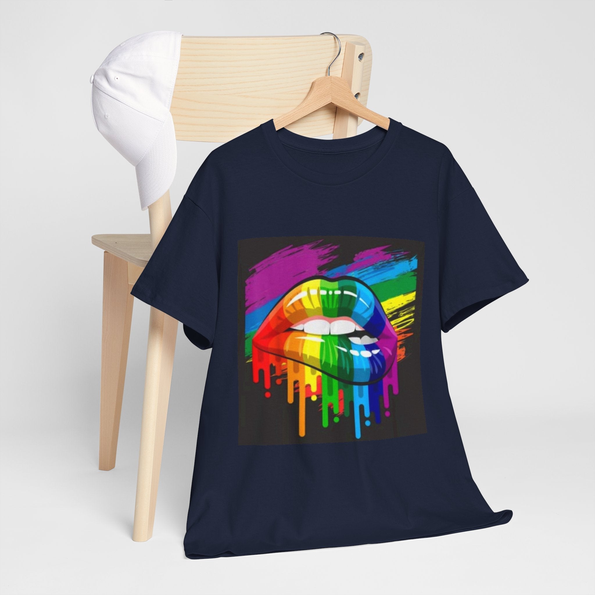 T-Shirt — Rainbow Drip Lips Pride Graphic Tee