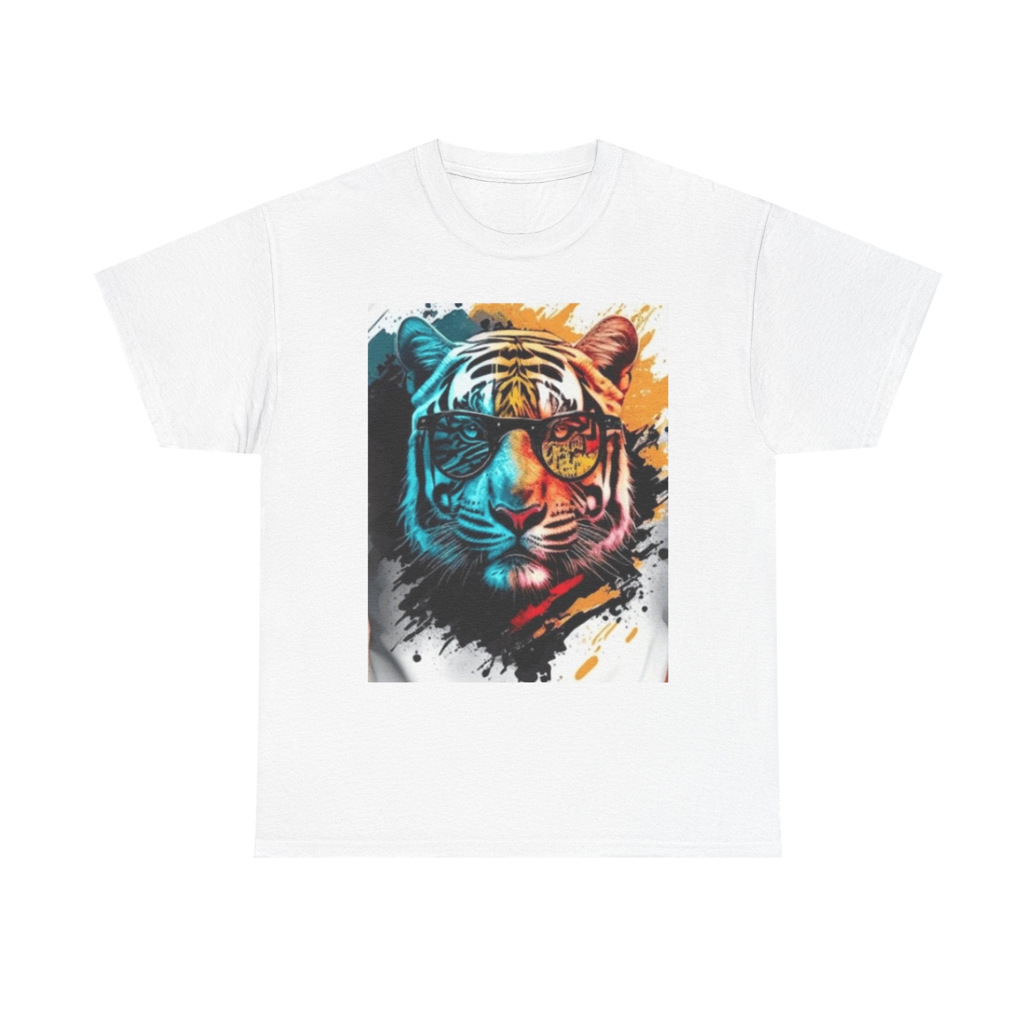 Tiger Portrait T-Shirt — Colorful Abstract Tiger Face Tee