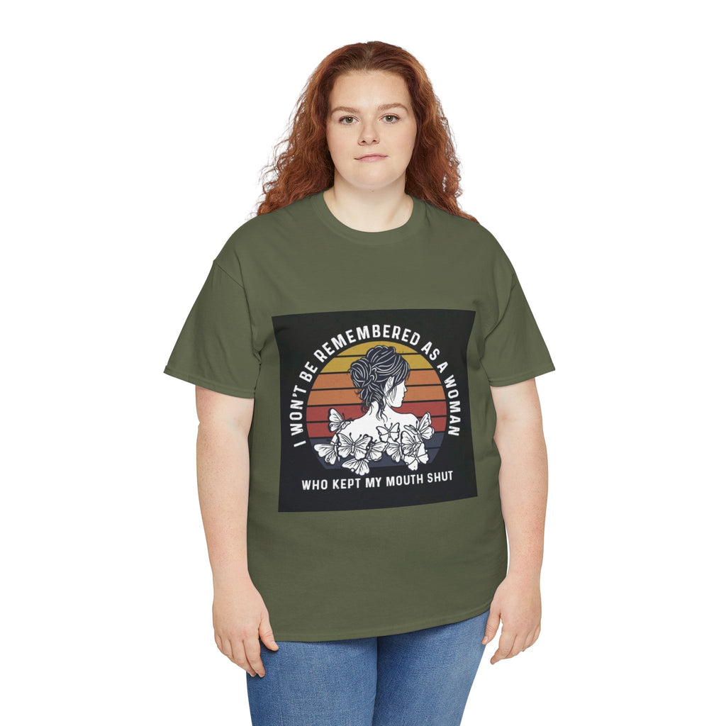 Graphic Tee — "I Won’t Be Remembered As A Woman Who Kept My Mouth Shut" Feminist Retro Floral T-Shirt