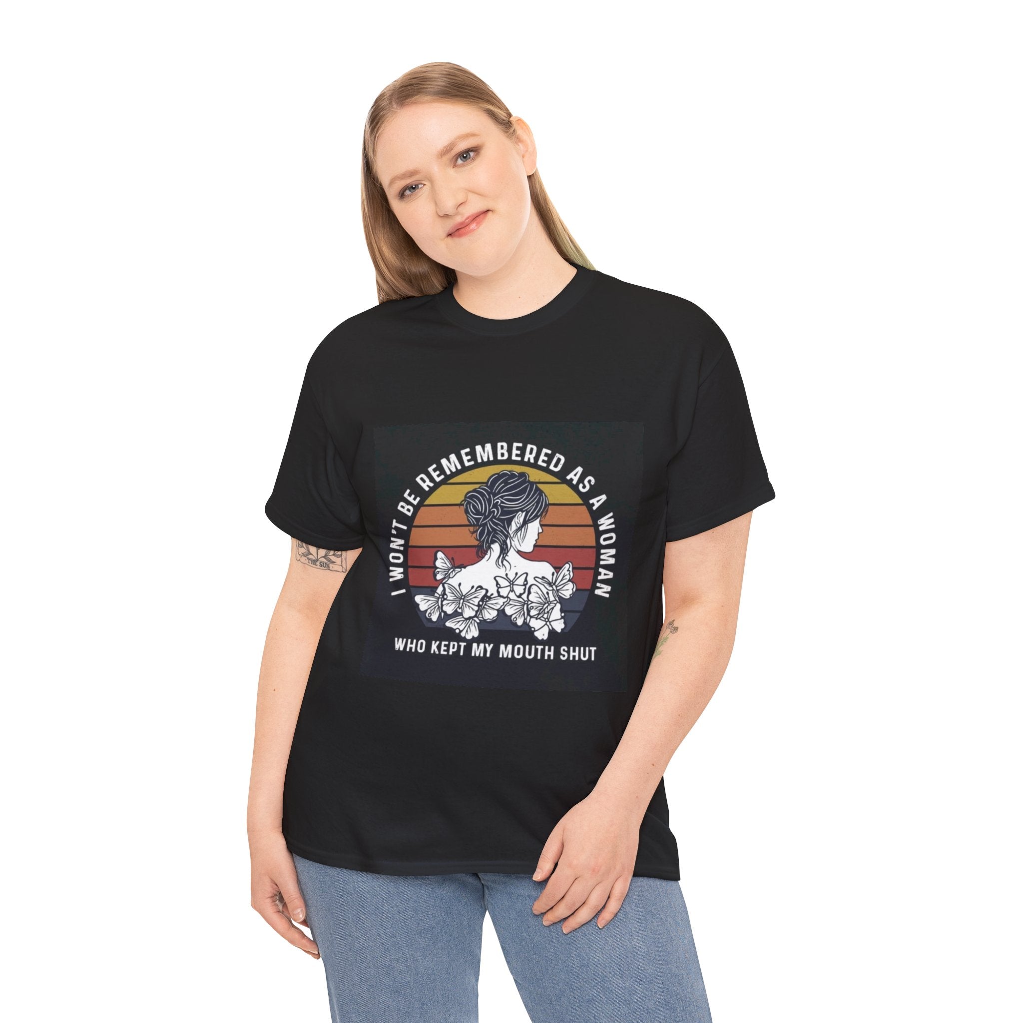 Graphic Tee — "I Won’t Be Remembered As A Woman Who Kept My Mouth Shut" Feminist Retro Floral T-Shirt