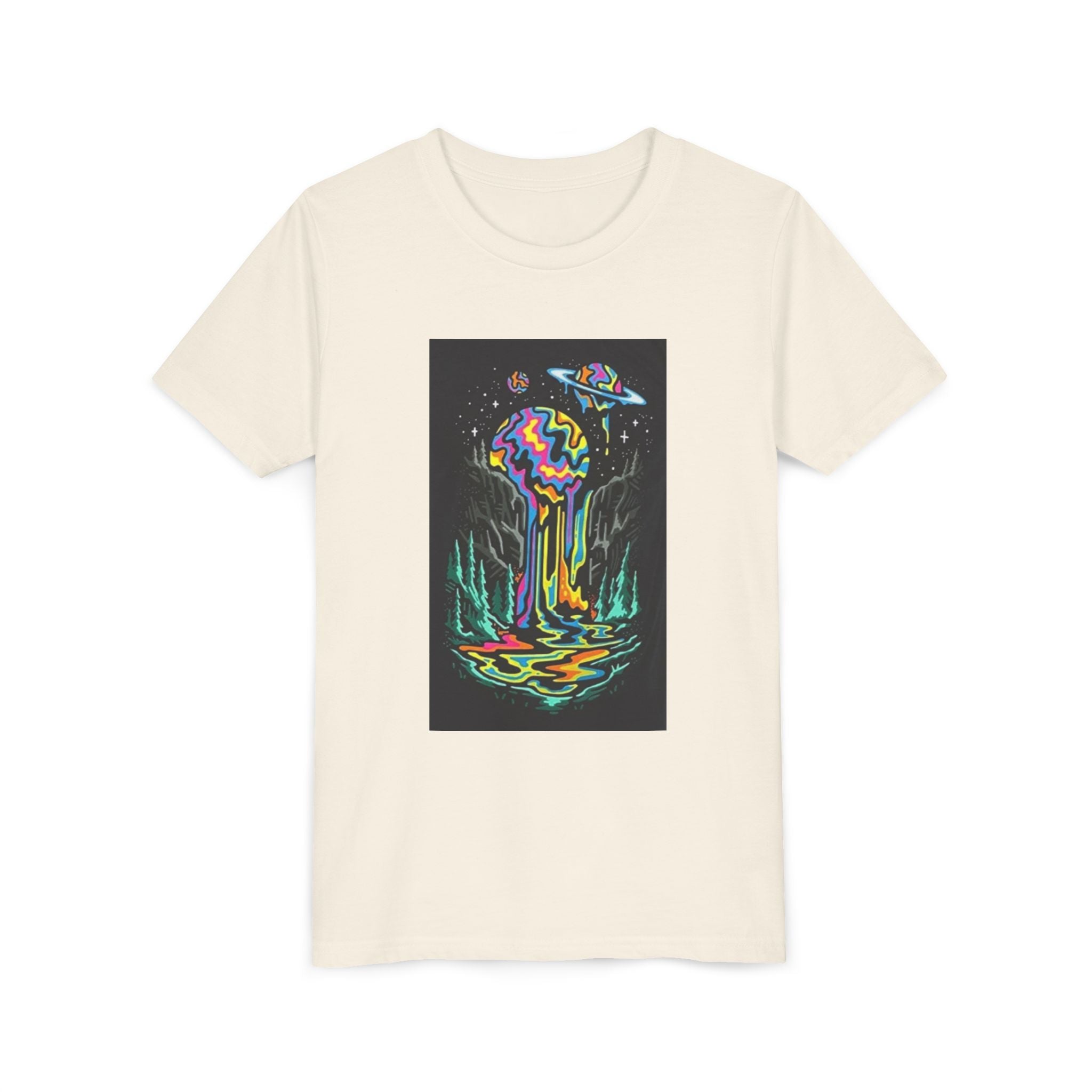 Youth Tee — Neon Drip Planet Space Graphic
