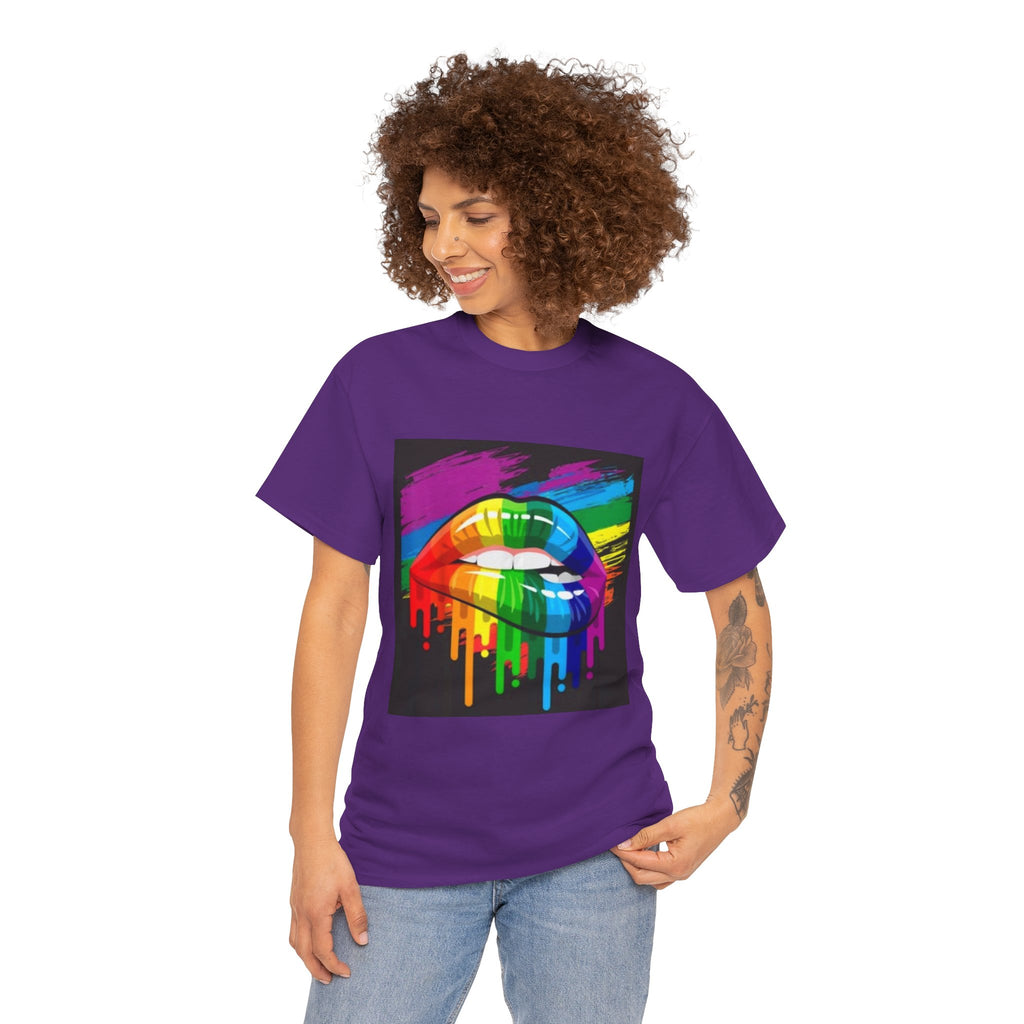 T-Shirt — Rainbow Drip Lips Pride Graphic Tee