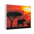 Elephant Sunset Canvas Print — African Safari Wall Art