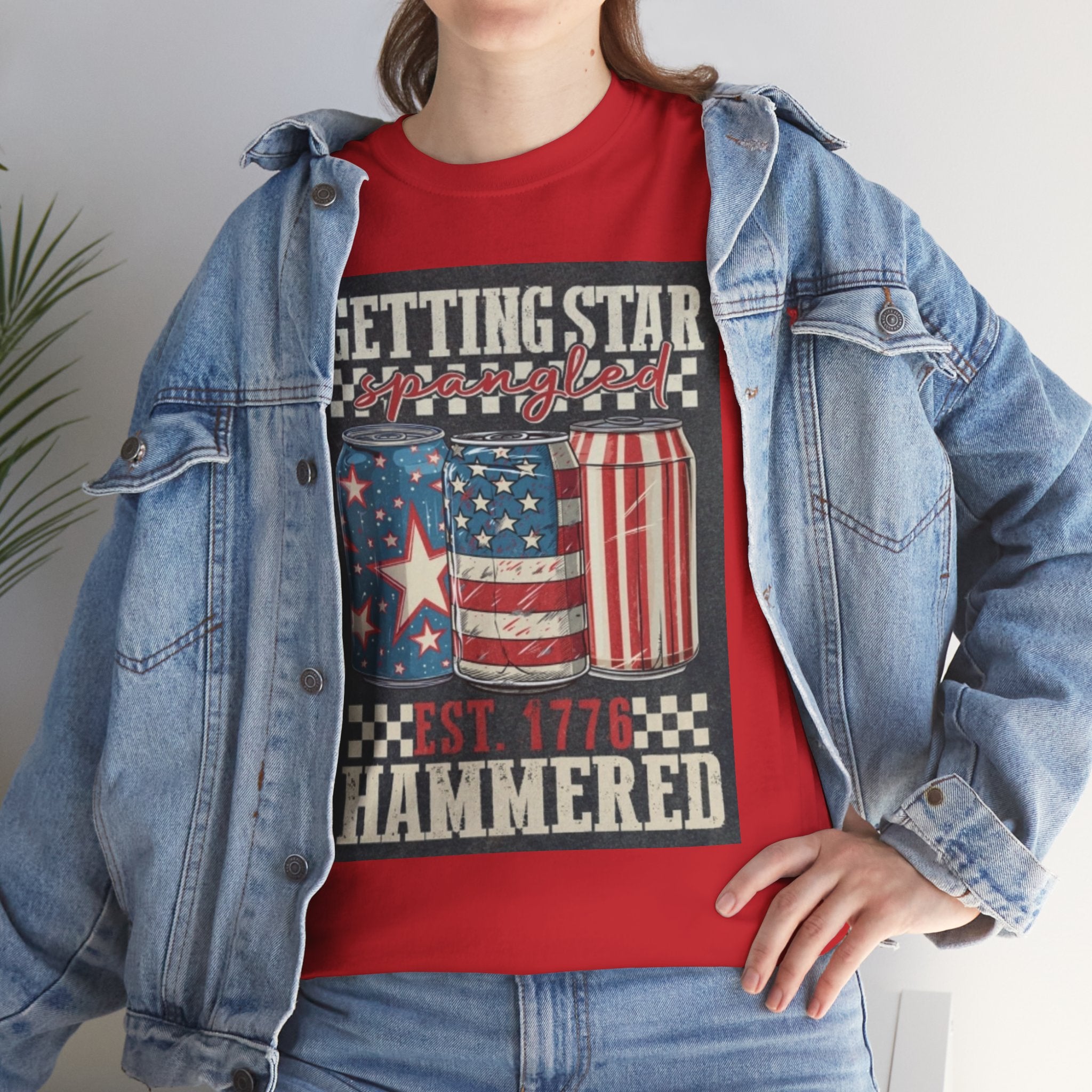 Getting Star Hammered Tee — Patriotic 4th of July Beer Can T-Shirt (Est. 1776)