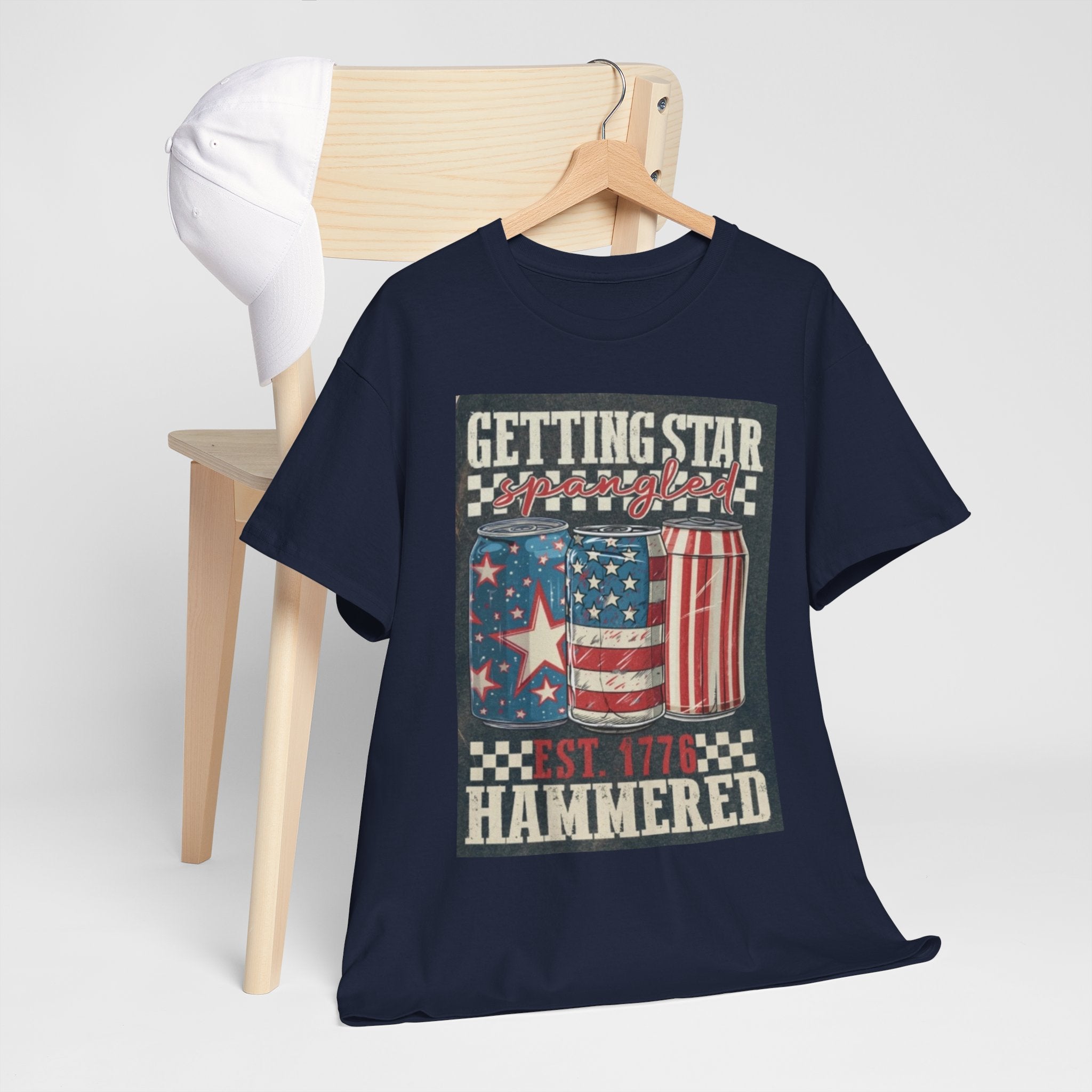 Getting Star Hammered Tee — Patriotic 4th of July Beer Can T-Shirt (Est. 1776)