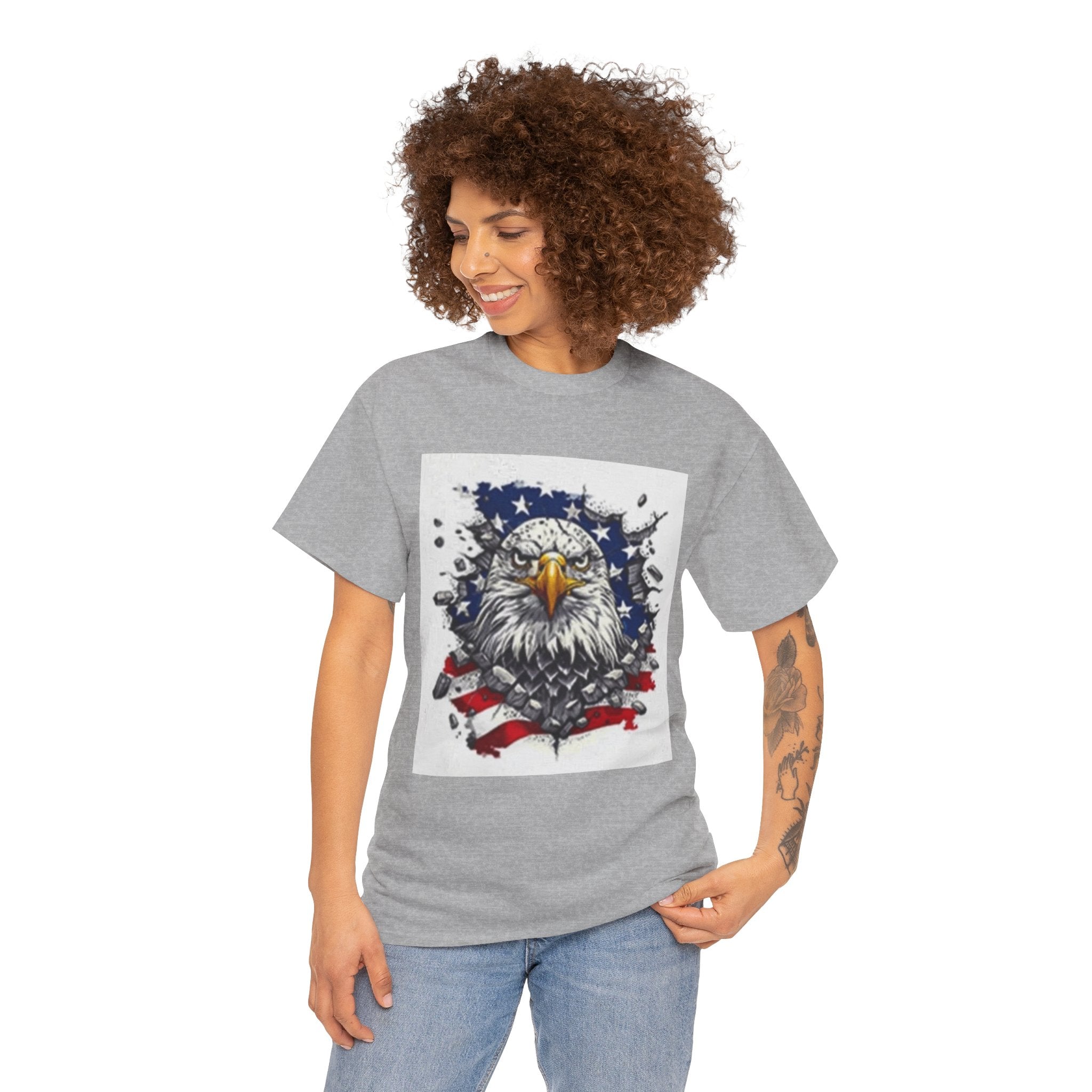 Eagle American Flag T-Shirt — Patriotic Bald Eagle Graphic Tee for 4th of July