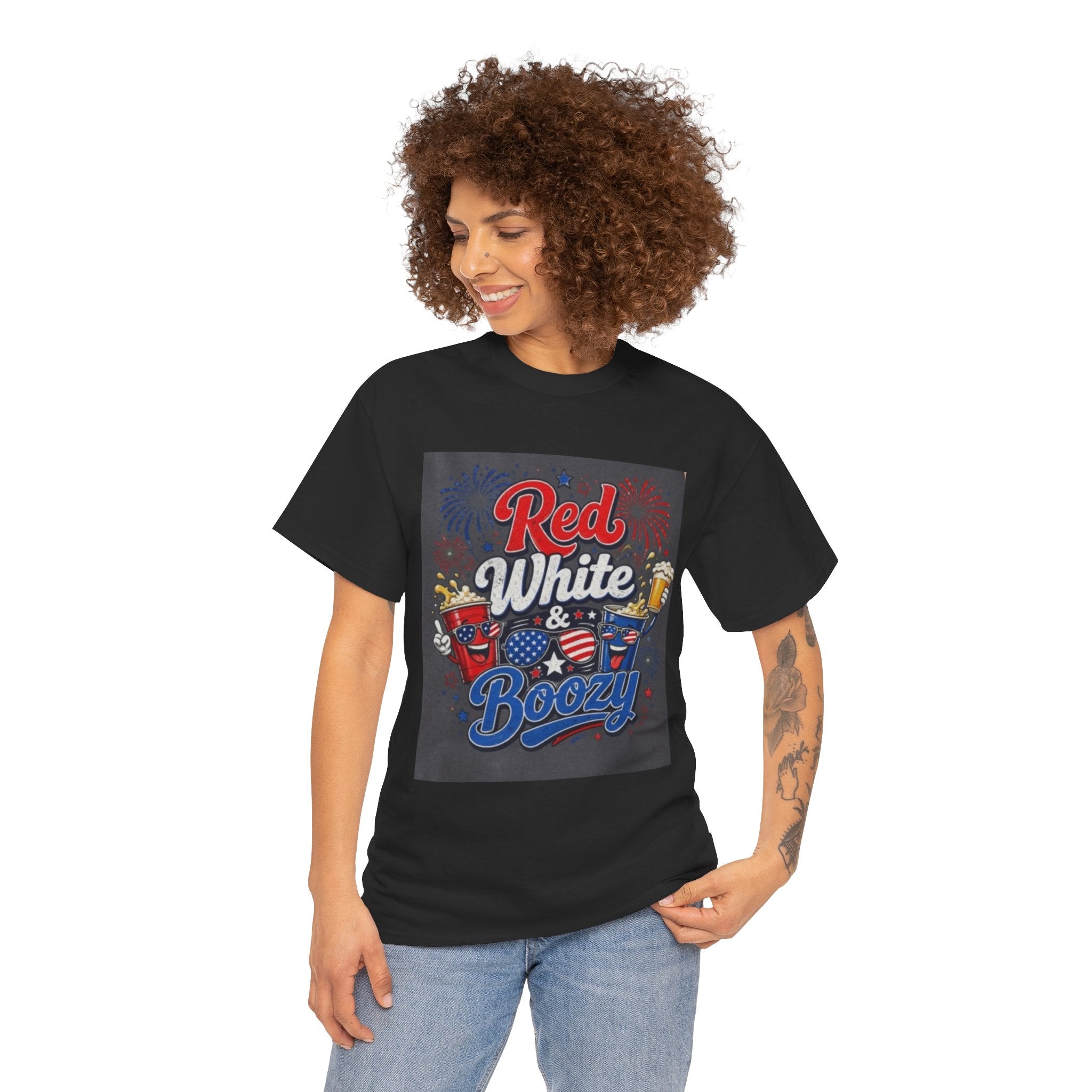 Red White & Boozy T-Shirt – Patriotic 4th of July Party Tee