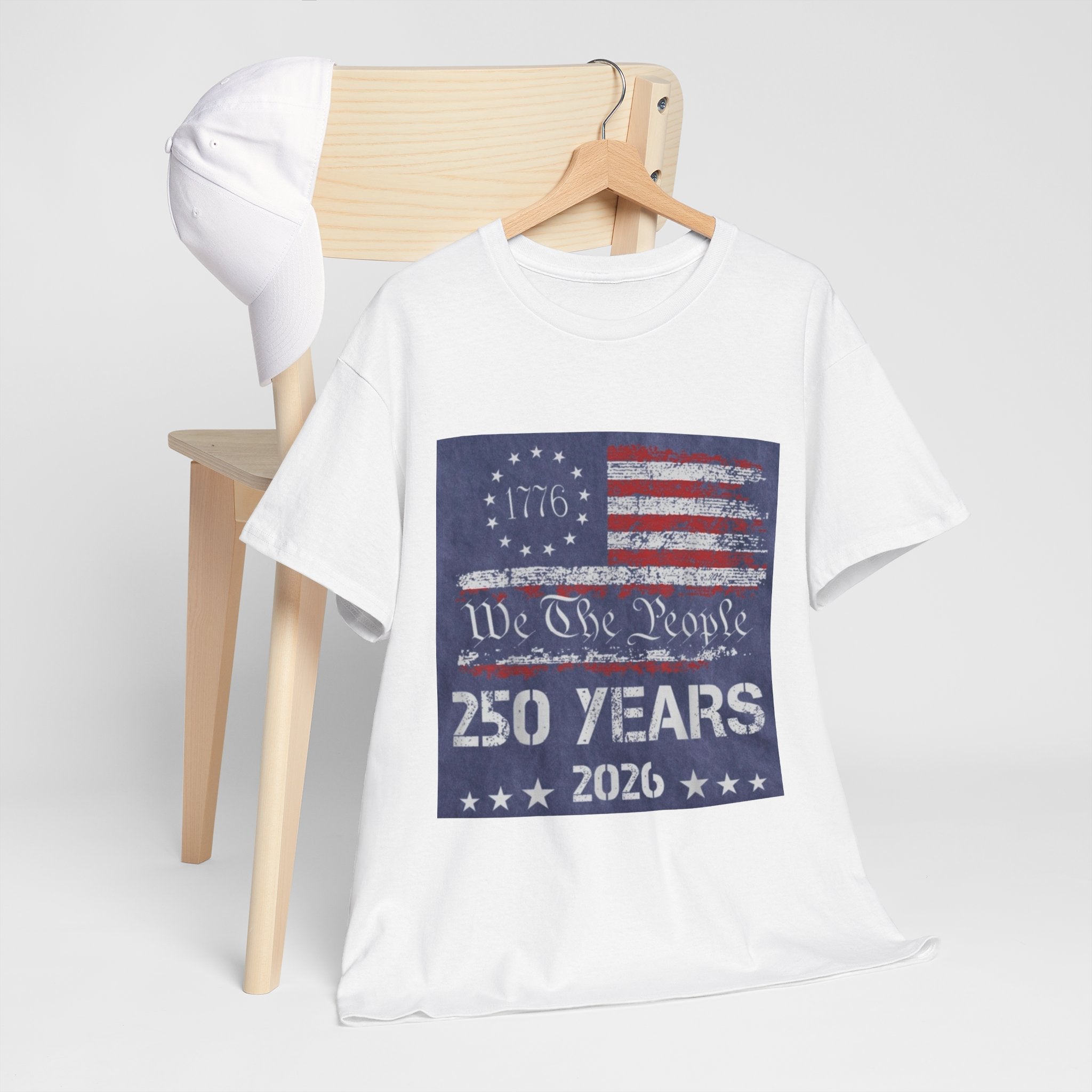 T-Shirt — Vintage 'We The People 250 Years 2026' Patriotic American Flag Tee