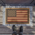 Rustic American Flag Doormat — Patriotic Welcome Rug