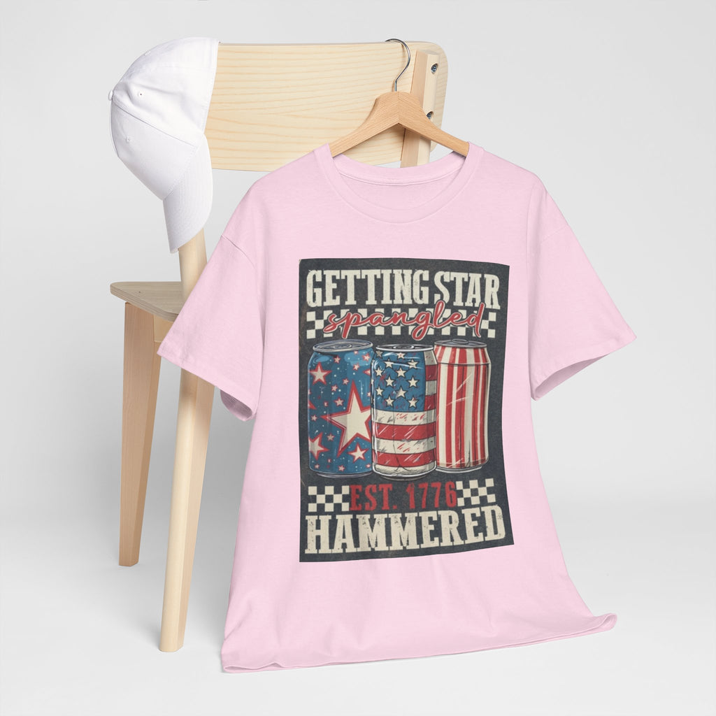 Getting Star Hammered Tee — Patriotic 4th of July Beer Can T-Shirt (Est. 1776)