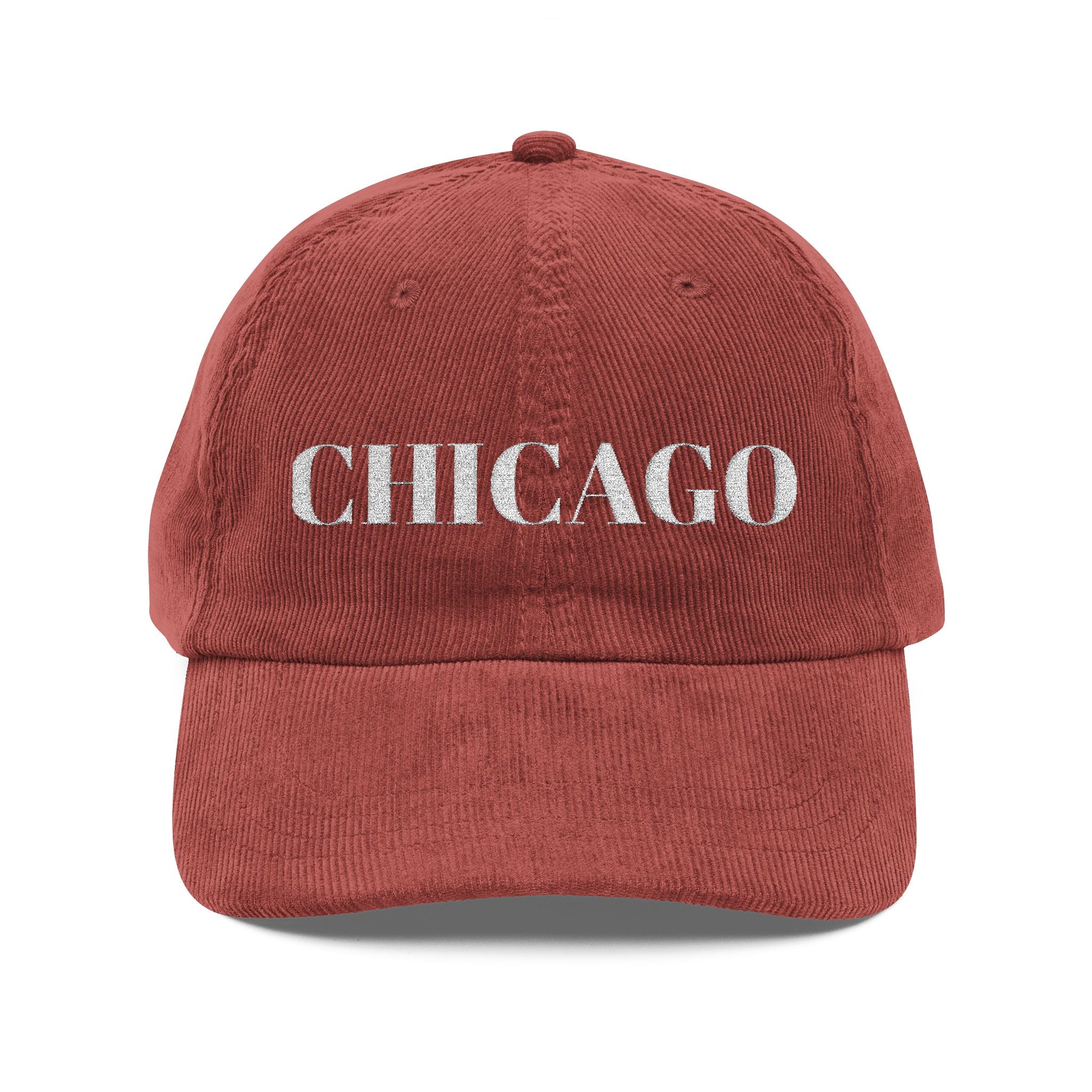 Chicago Embroidered Corduroy Cap — Vintage City Baseball Hat Unisex