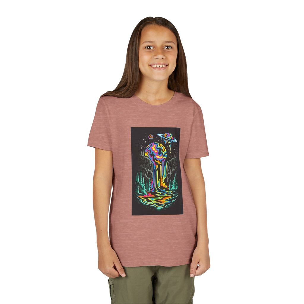 Youth Tee — Neon Drip Planet Space Graphic