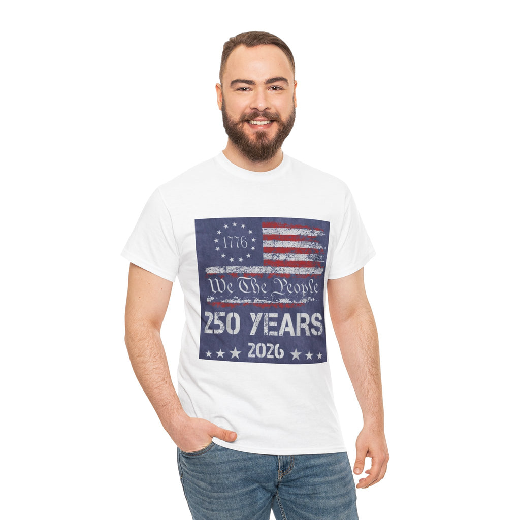 T-Shirt — Vintage 'We The People 250 Years 2026' Patriotic American Flag Tee