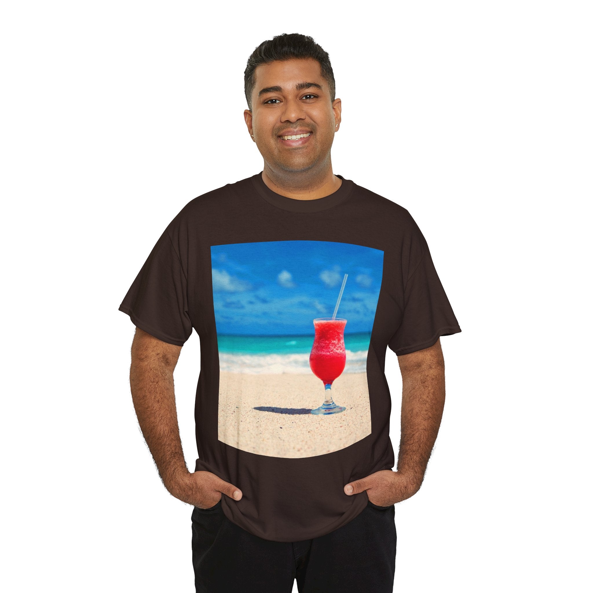 Tropical Beach Cocktail Graphic Tee (Summer Vacation Drink)