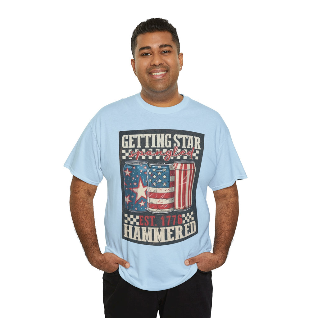 Getting Star Hammered Tee — Patriotic 4th of July Beer Can T-Shirt (Est. 1776)