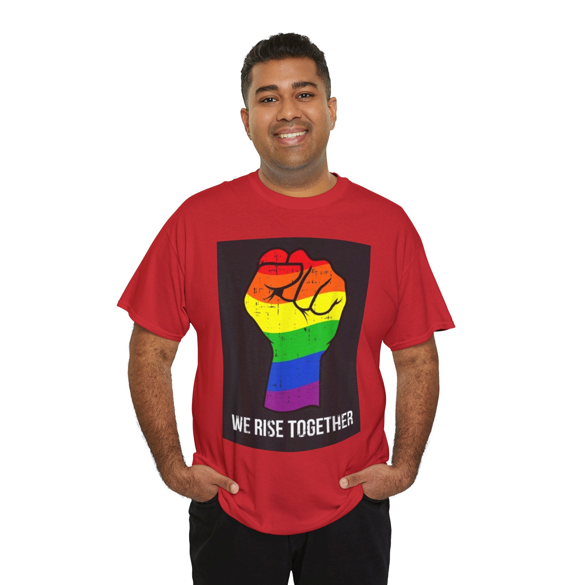 We Rise Together Rainbow Fist T-Shirt