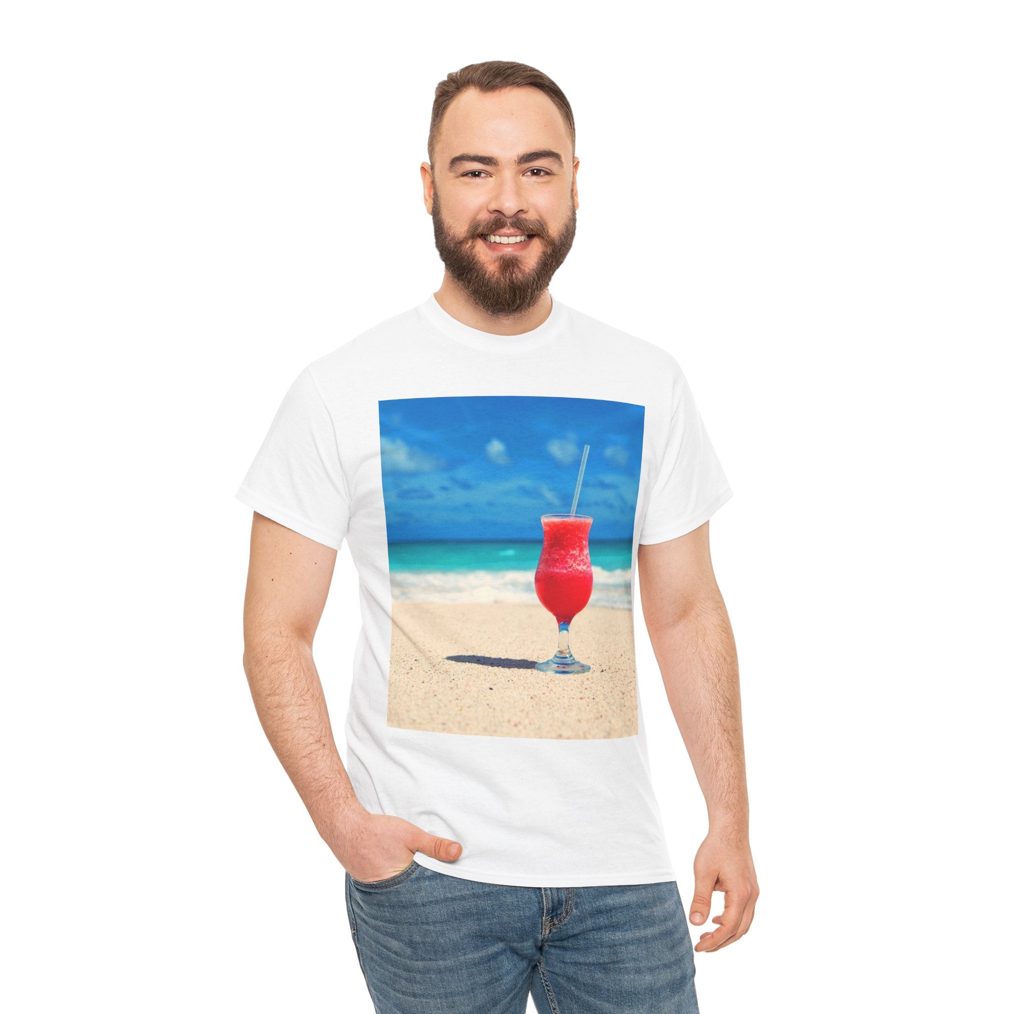 Tropical Beach Cocktail Graphic Tee (Summer Vacation Drink)
