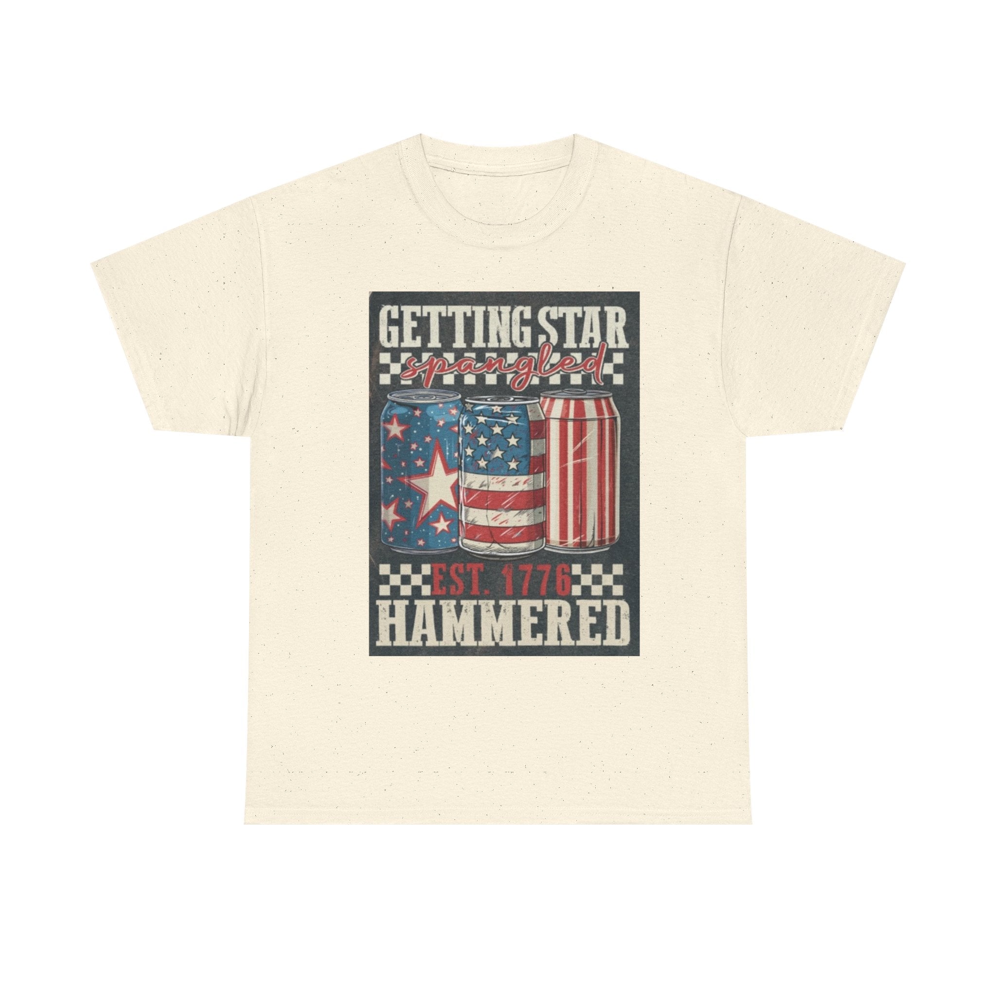 Getting Star Hammered Tee — Patriotic 4th of July Beer Can T-Shirt (Est. 1776)