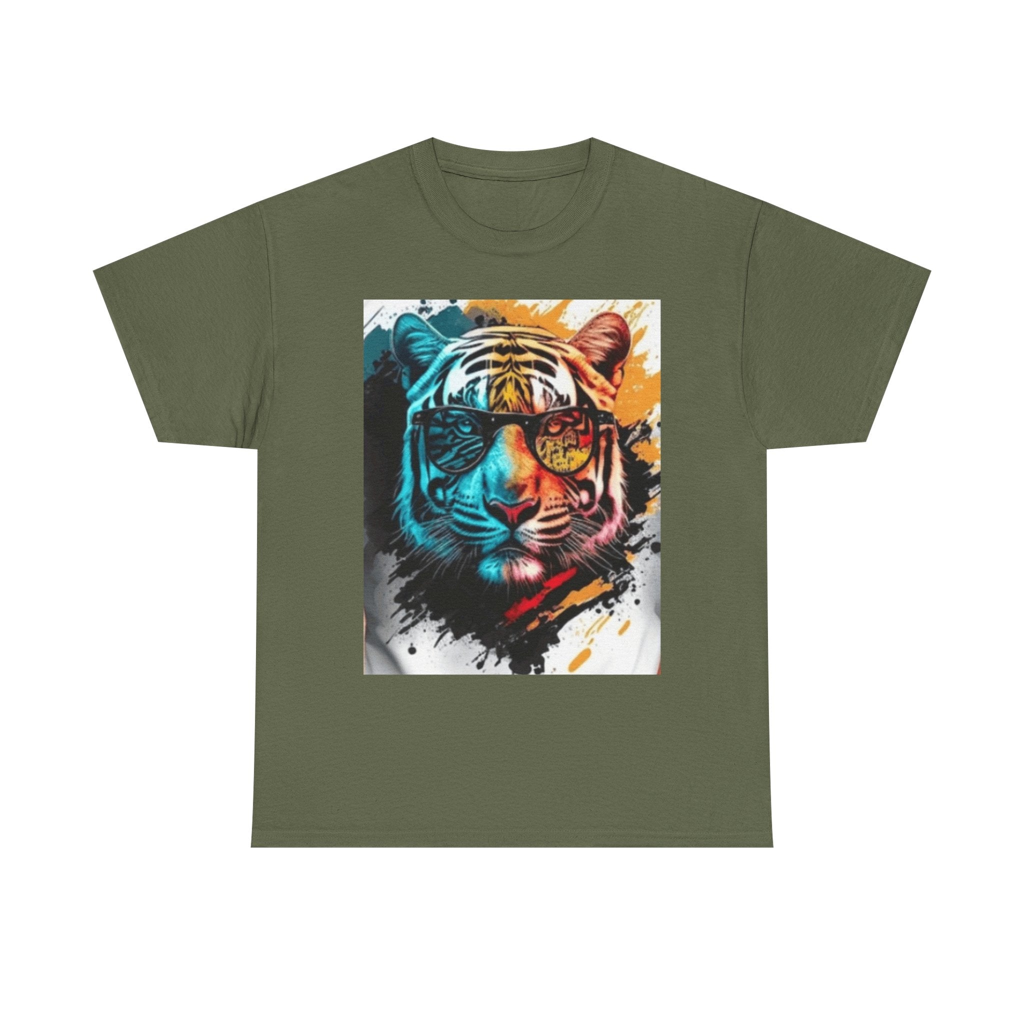 Tiger Portrait T-Shirt — Colorful Abstract Tiger Face Tee