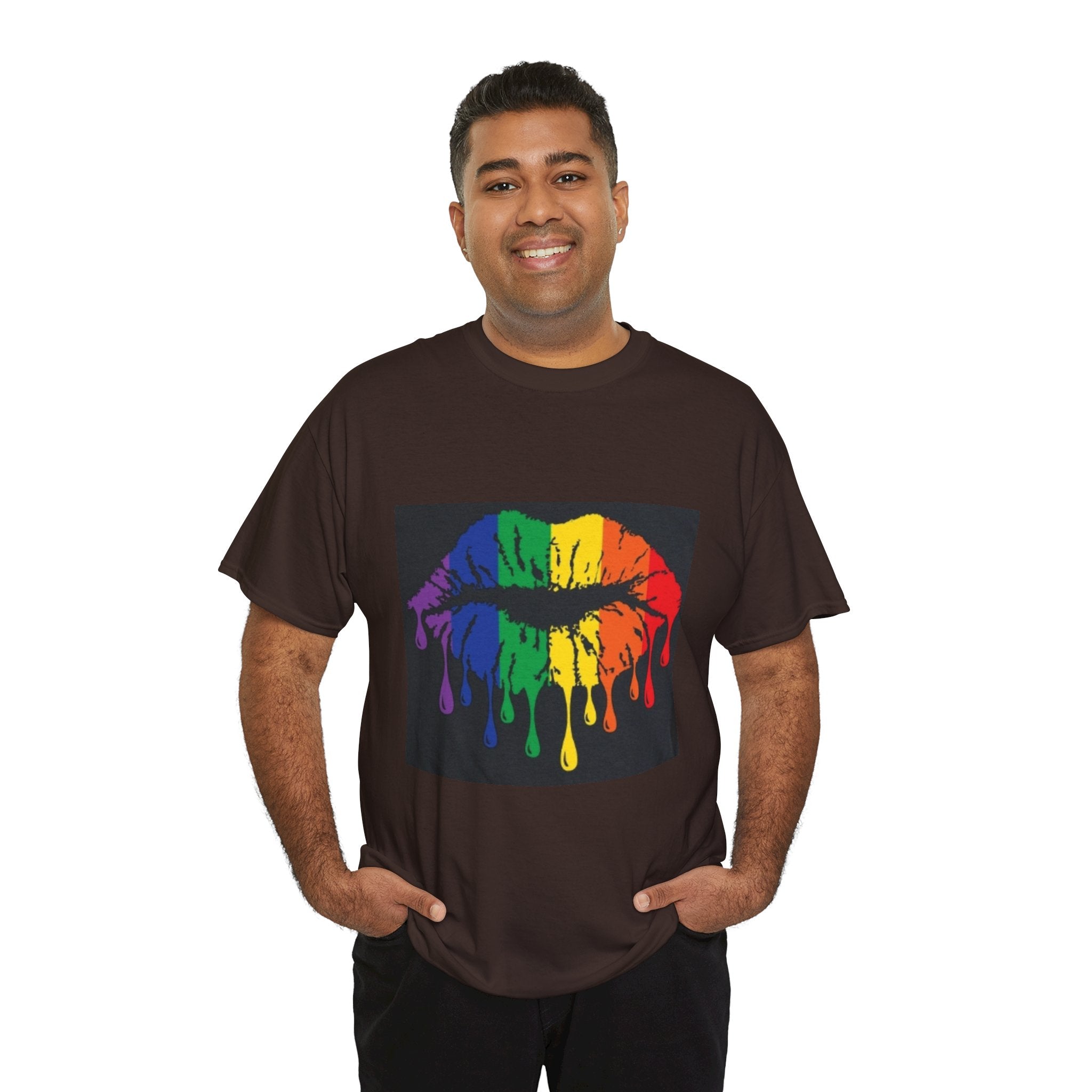 Rainbow Drip Kiss T-Shirt – LGBTQ+ Pride Graphic Tee