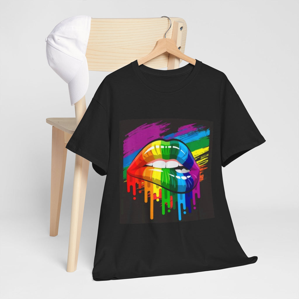 T-Shirt — Rainbow Drip Lips Pride Graphic Tee