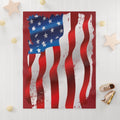 American Flag Baby Blanket - Soft Fleece Patriotic Nursery Throw