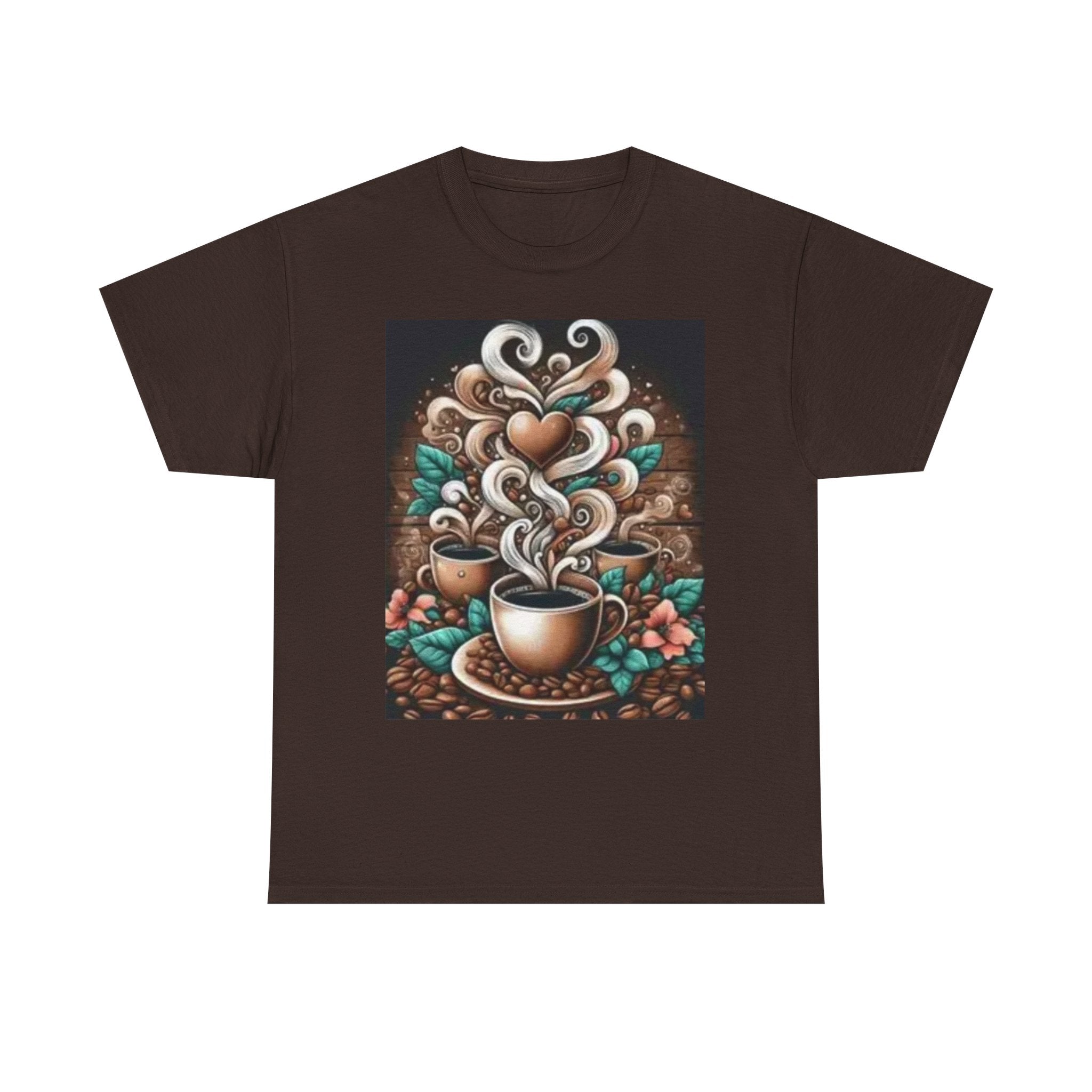 Coffee Cup T-Shirt — Whimsical Steaming Heart Coffee Design